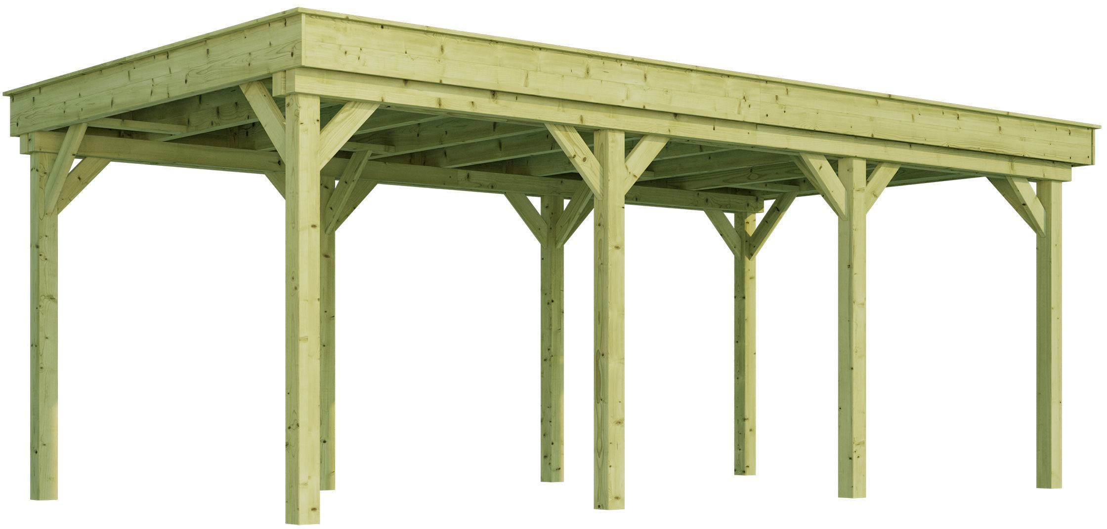 Weka Einzelcarport »Carport 609« 270 cm kdi Schneelast 3kN/m² in braun, Größe B/H/T: 325 cm x 215 cm x 622 cm
