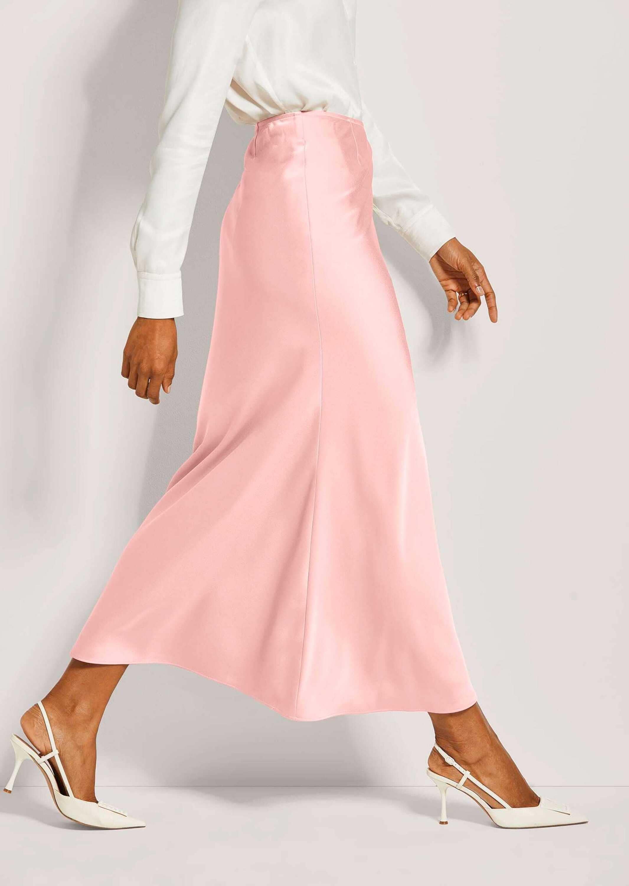 MADELEINE Midirock »Satinrock Eleganter Maxirock für festliche Anlässe« Langer Satinrock in A-Linie