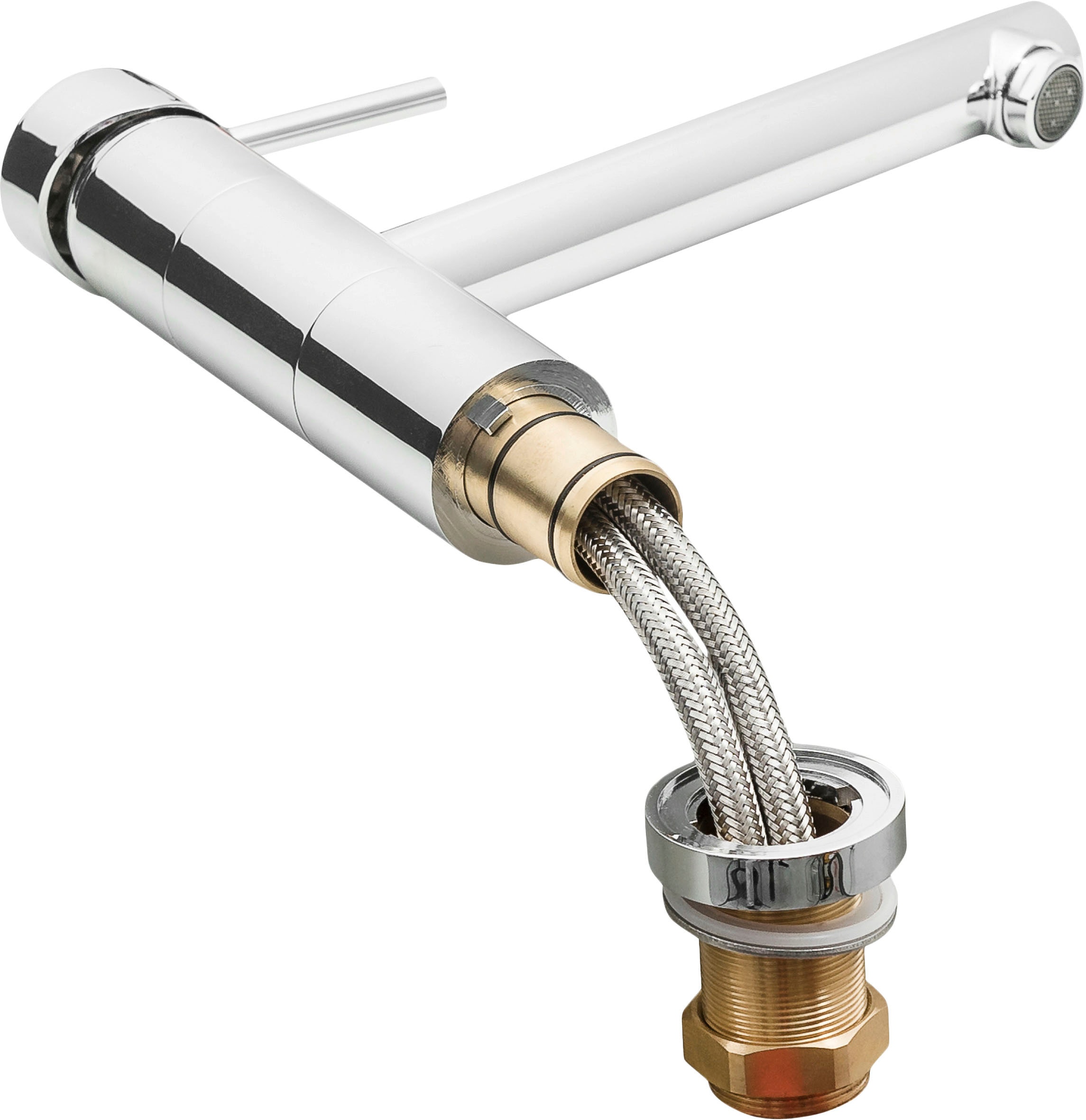 CORNAT Spültischarmatur »"Zelina" - Hochwertiger Messingkörper - verchromt« Schwenkbarer Auslauf / Hochdruck-Armatur / Küchenarmatur / Wasserhahn