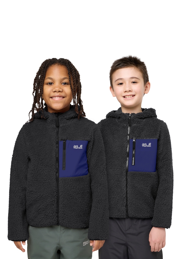 Jack Wolfskin Fleecejacke »ICE CURL HOOD JACKET K« mit Kapuze für Kinder, mit Kapuze, atmungsaktiv, schnell trocknend, kuschelig