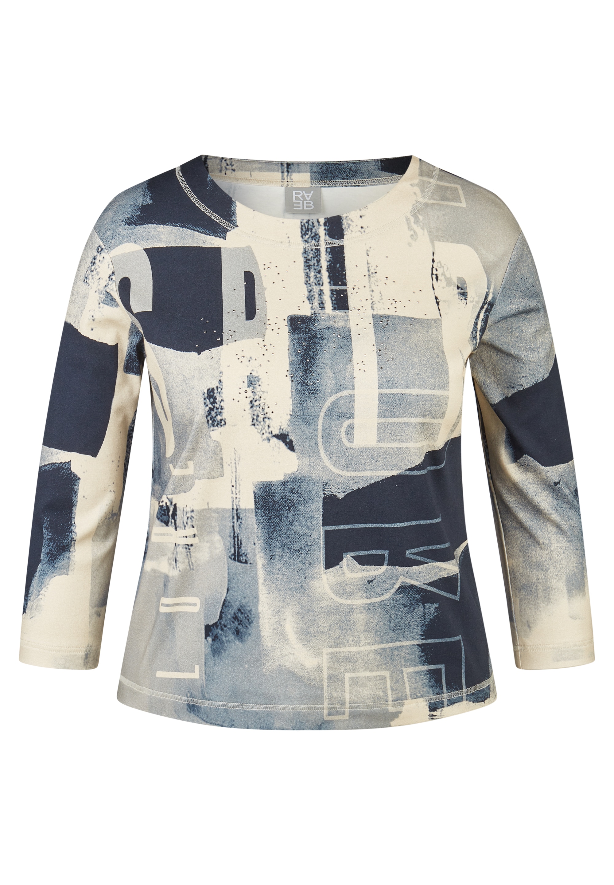 Rabe 3/4-Arm-Shirt mit grafischem Muster und Glitzer-Details