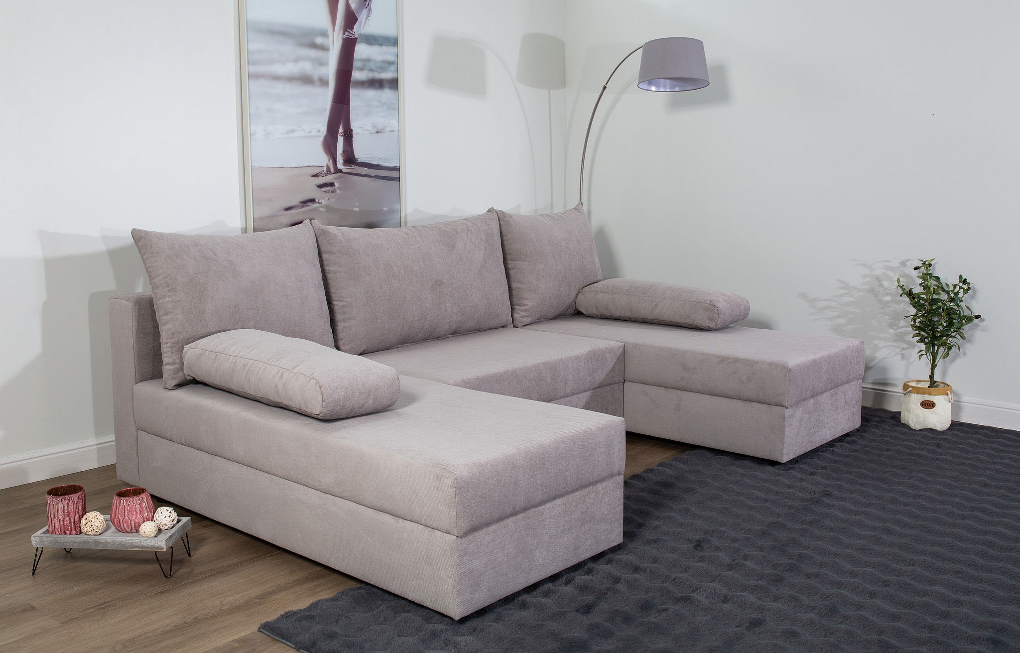 COLLECTION AB Wohnlandschaft »Pico U-Form«, Wohnlandschaft,2 X Ottomane,Polyätherschaum Polsterung