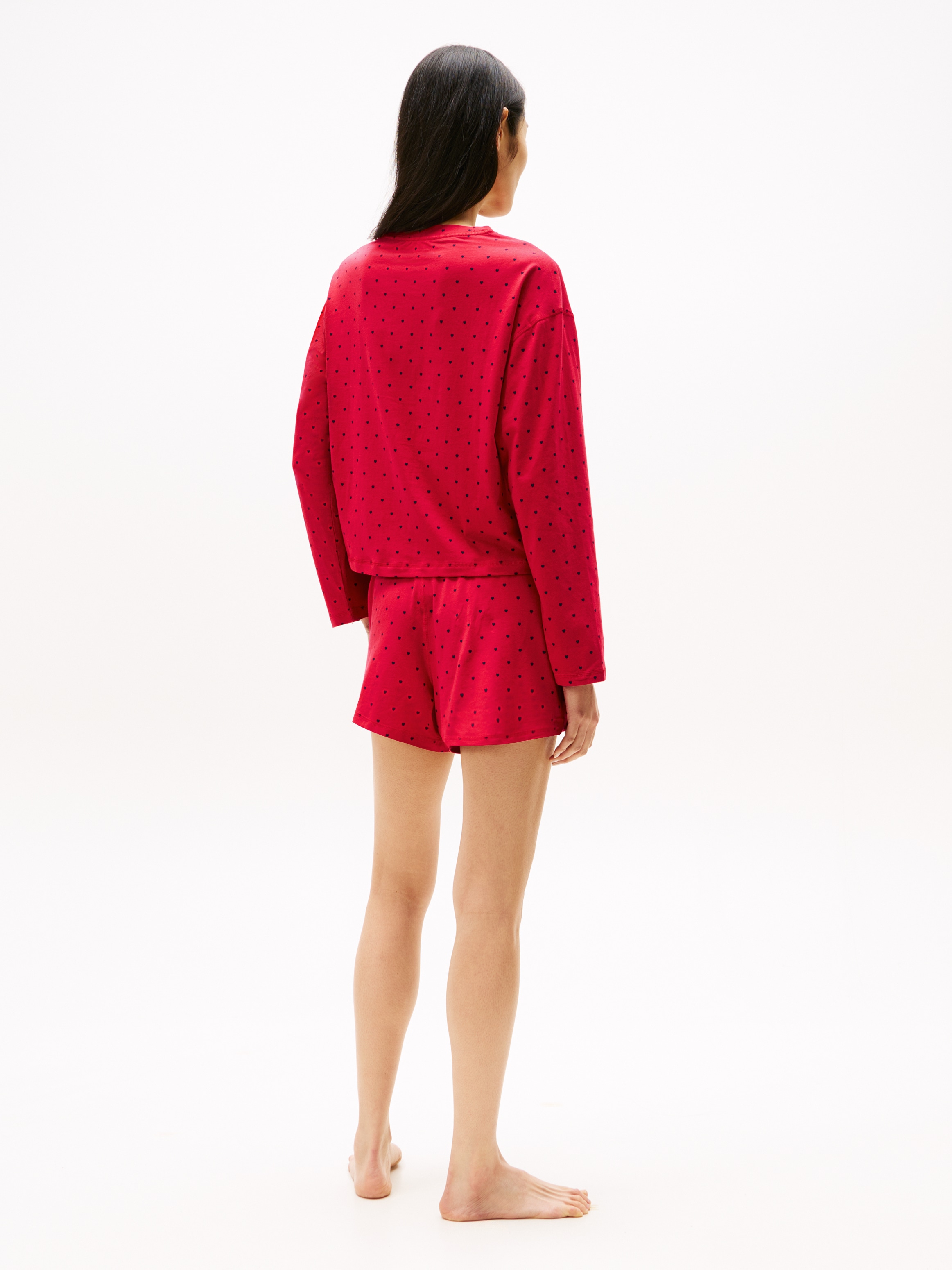 Tommy Hilfiger Underwear Pyjama »LS SHORT PRT PJ SET«, (Set, 2 tlg., 2tlg), mit Herzen Allover-Muster
