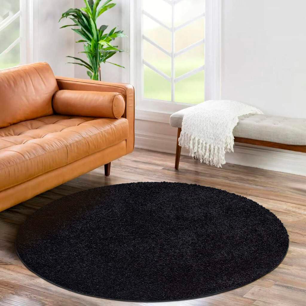 Carpet City Hochflor-Teppich »City Shaggy«, rund, 30 mm Höhe, Teppich Langflor, Uni, Shaggy, flauschig-weich