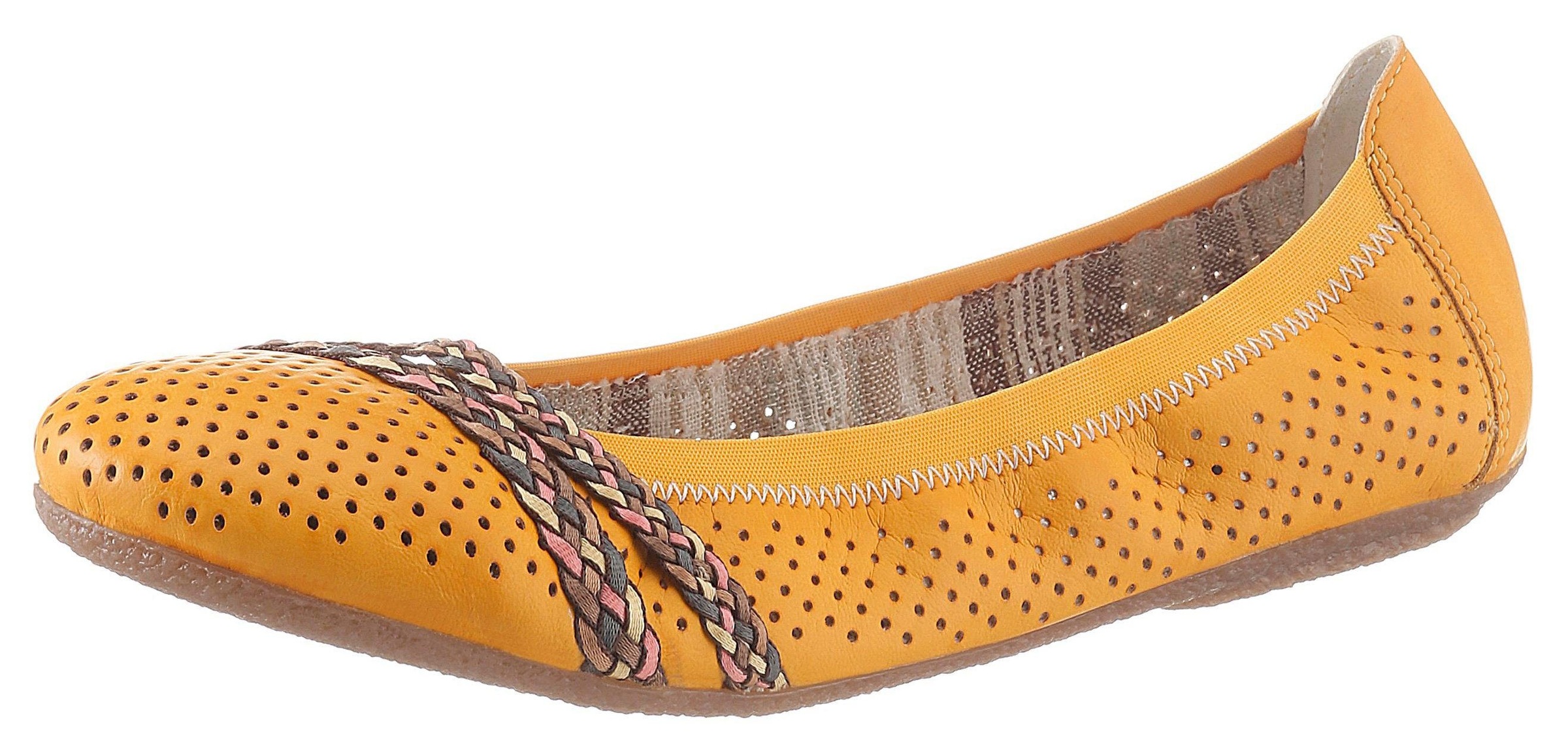 Rieker Ballerina, mit stylischem Gummizug-Einfass