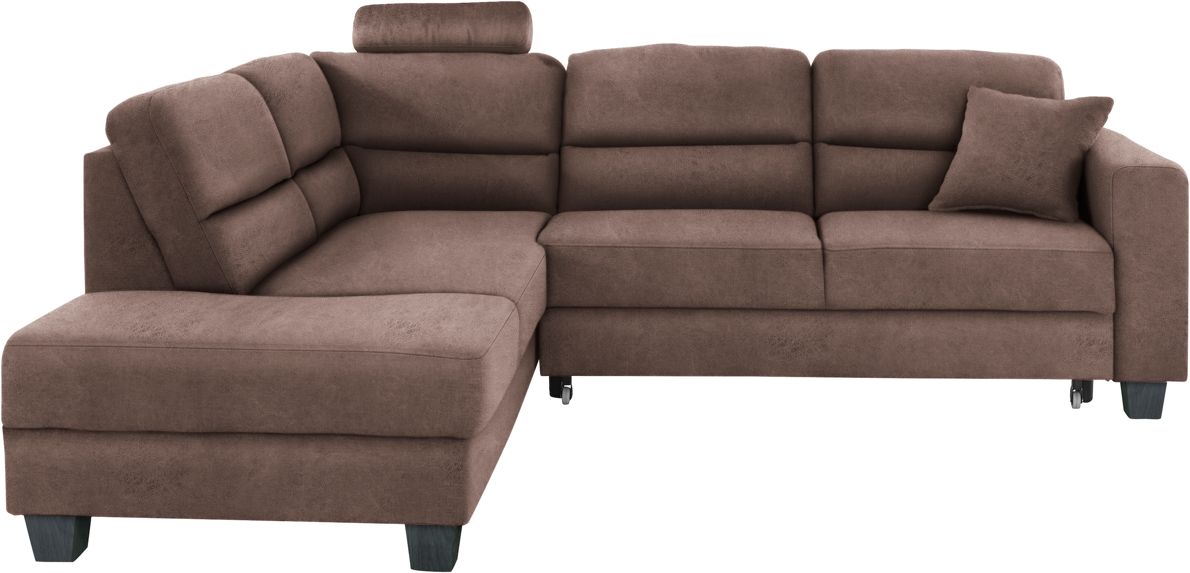 TRENDMANUFAKTUR Ecksofa »Chamber, zeitlos & elegant, bequem, L-Form«, inklusive einer Kopfstütze, wahlweise Schlaffunktion, B/T 203/245cm
