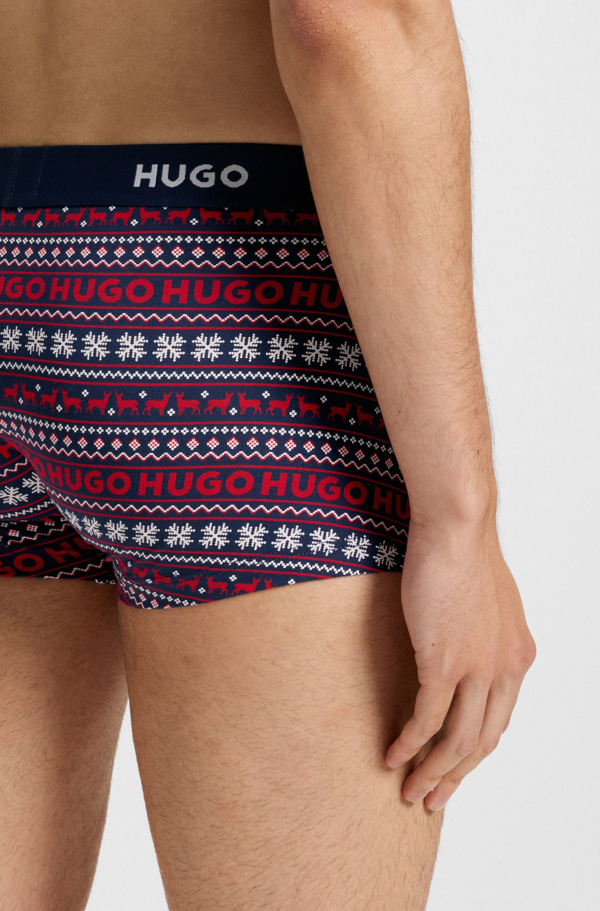 HUGO Underwear Trunk »TRUNK TRIPLET DESIGN« Packung, 3 Stk. tlg., mit Logobund