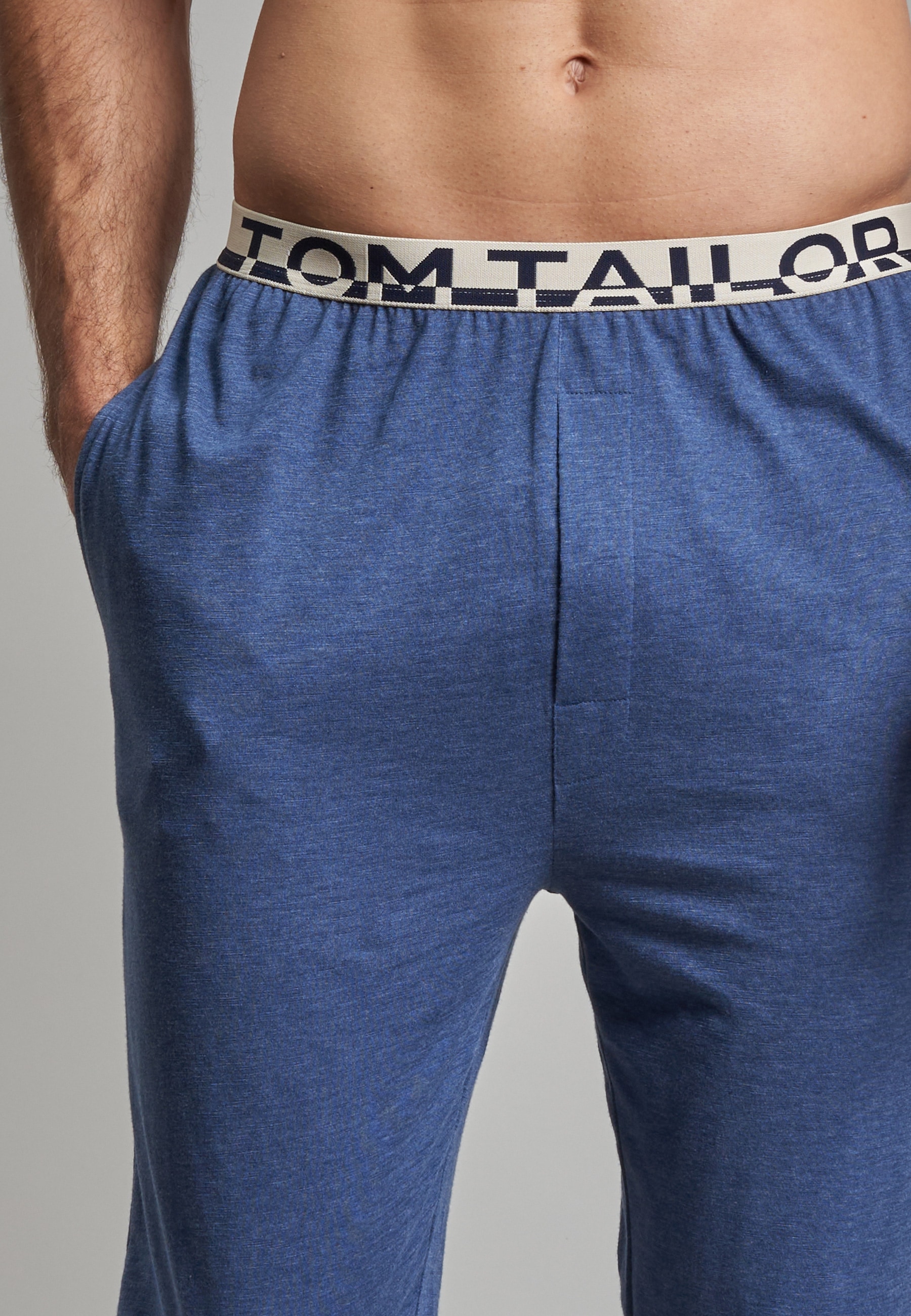 TOM TAILOR Pyjamahose, mit seitlichen Taschen und Logo-Bund