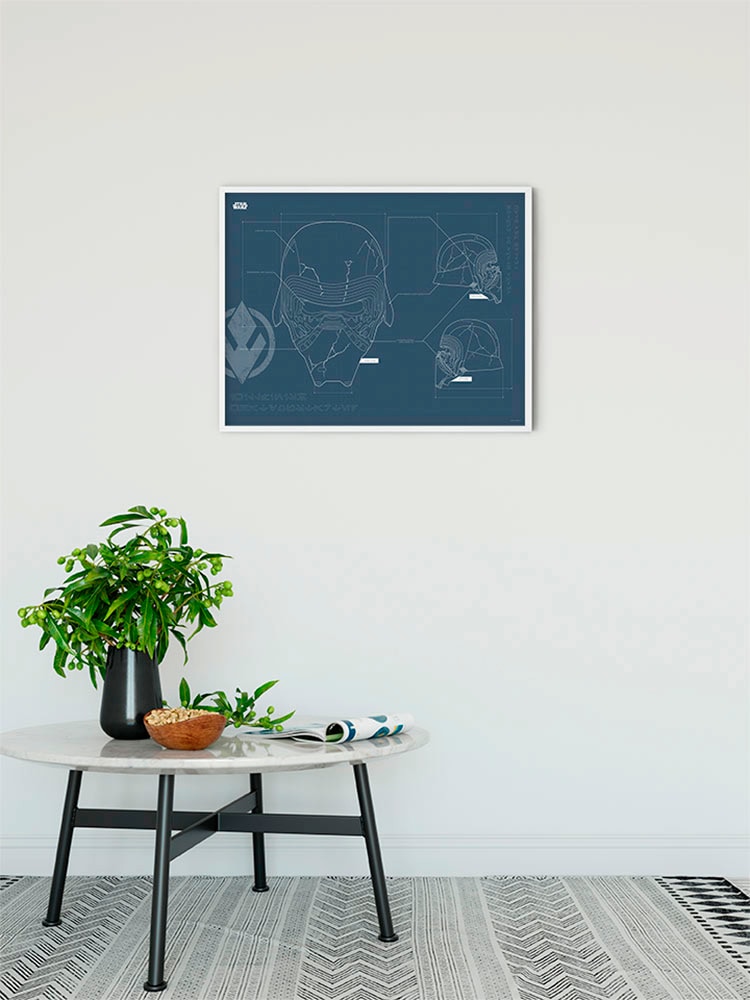 Komar Bild »Star Wars EP9 Blueprint Kylo Helmet« Star Wars 1 Stk. tlg. Wandbild zur Dekoration im Kinderzimmer - ohne Rahmen