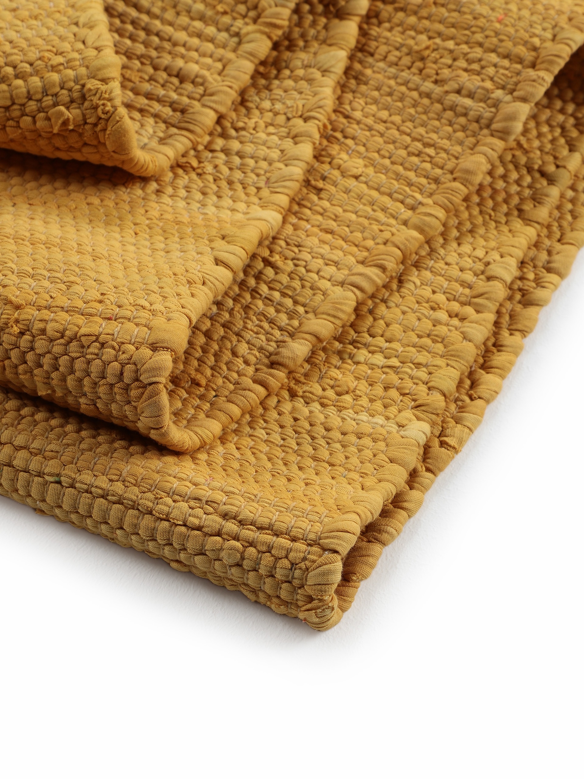 carpetfine Teppich »Kelim Chindi uni«, rechteckig, 5 mm Höhe, Wendeteppich, reine Baumwolle, handgewebt, Uni-Farben, mit Fransen
