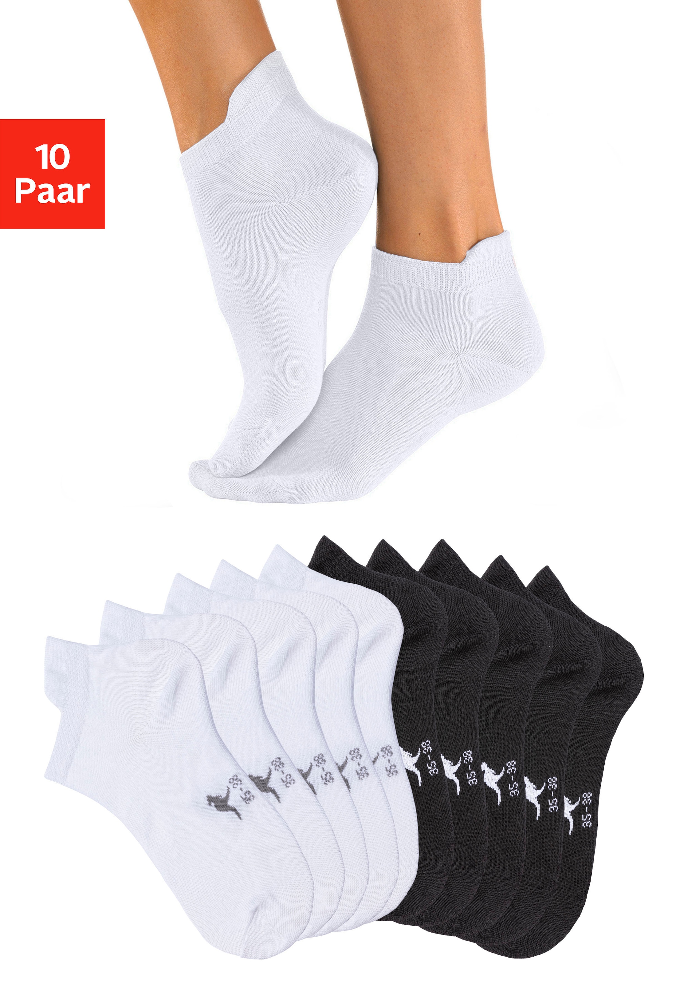 KangaROOS Sneakersocken, (Packung, 10 Paar), mit erhöhtem Bündchen