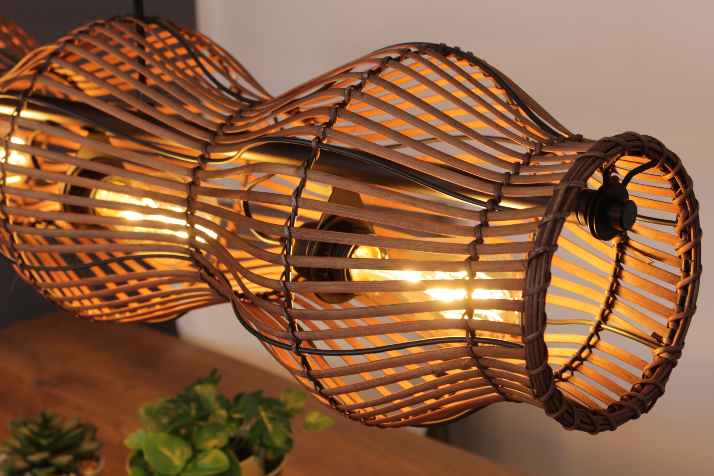 ECO-LIGHT Pendelleuchte »Bamboo«, 4 flammig, Leuchtmittel E27 | ohne Leuchtmittel