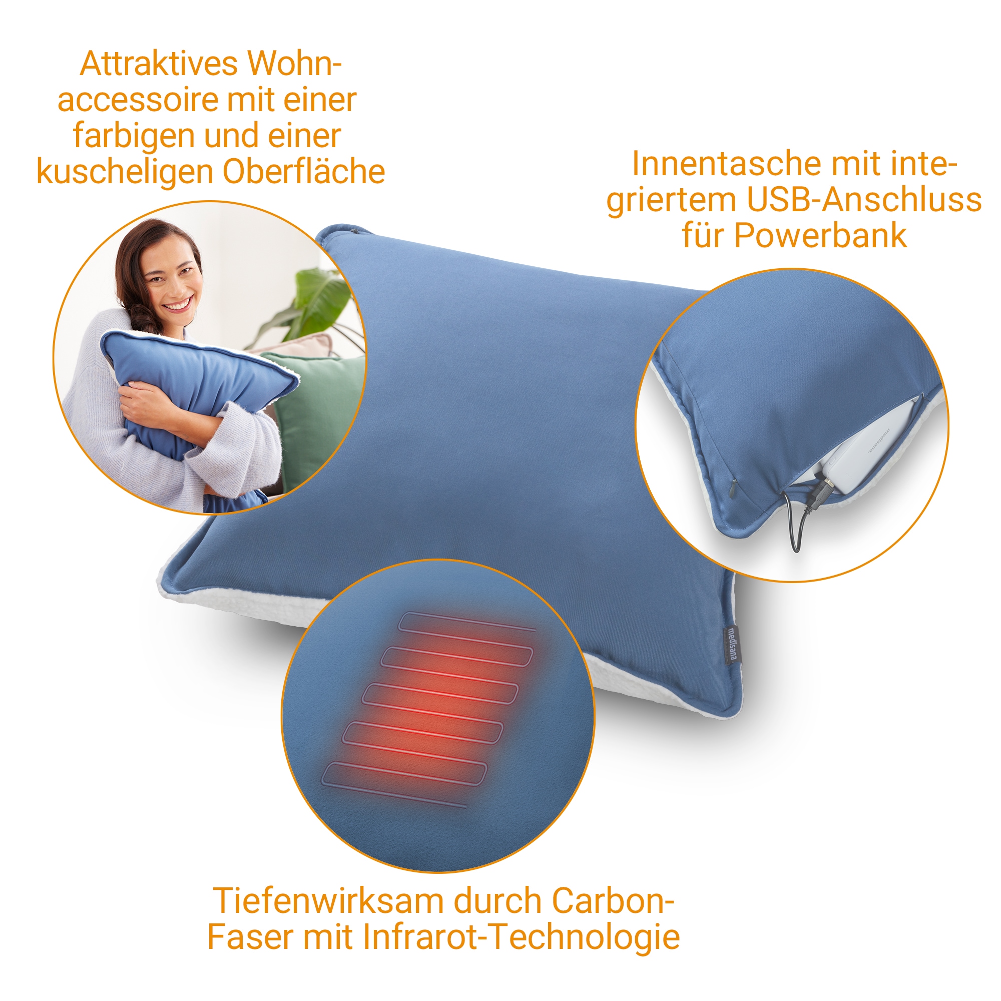 Medisana Sofaheizkissen »HC 150« tiefenwirksam durch Carbon-Faser mit Infrarot, kabellose Anwendung