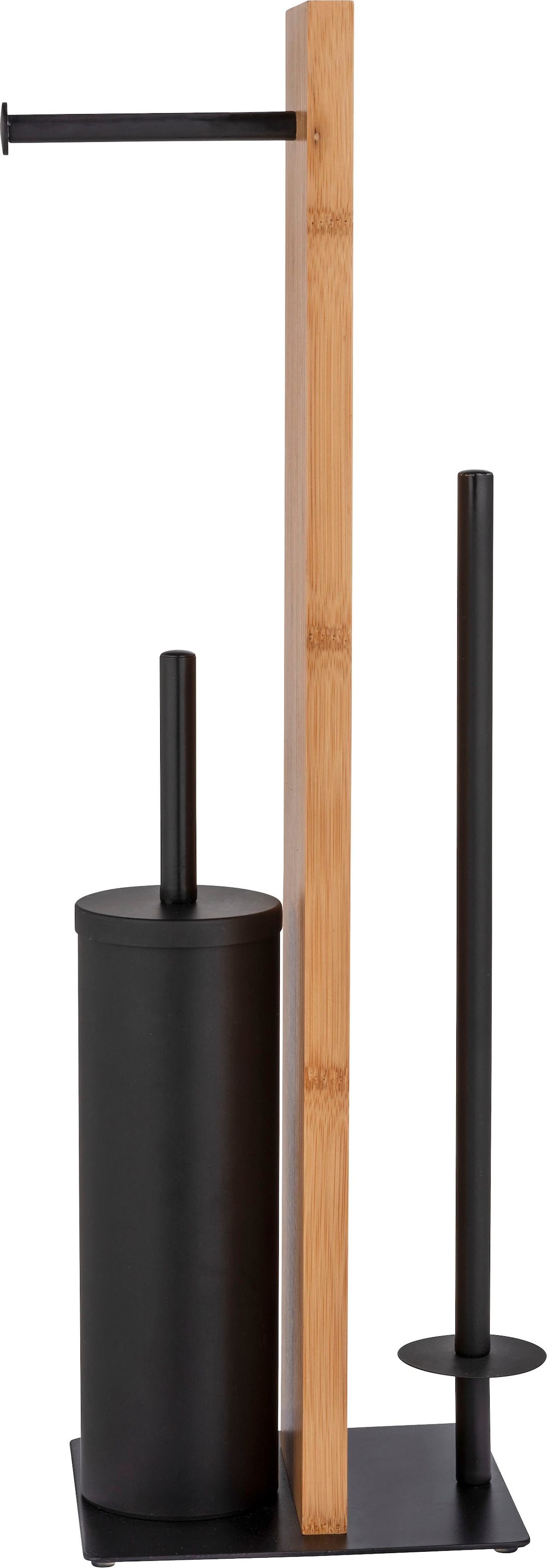WENKO WC-Garnitur »Lesina«, aus Bambus-Stahl, bambus, mit Silikon-Bürstenkopf