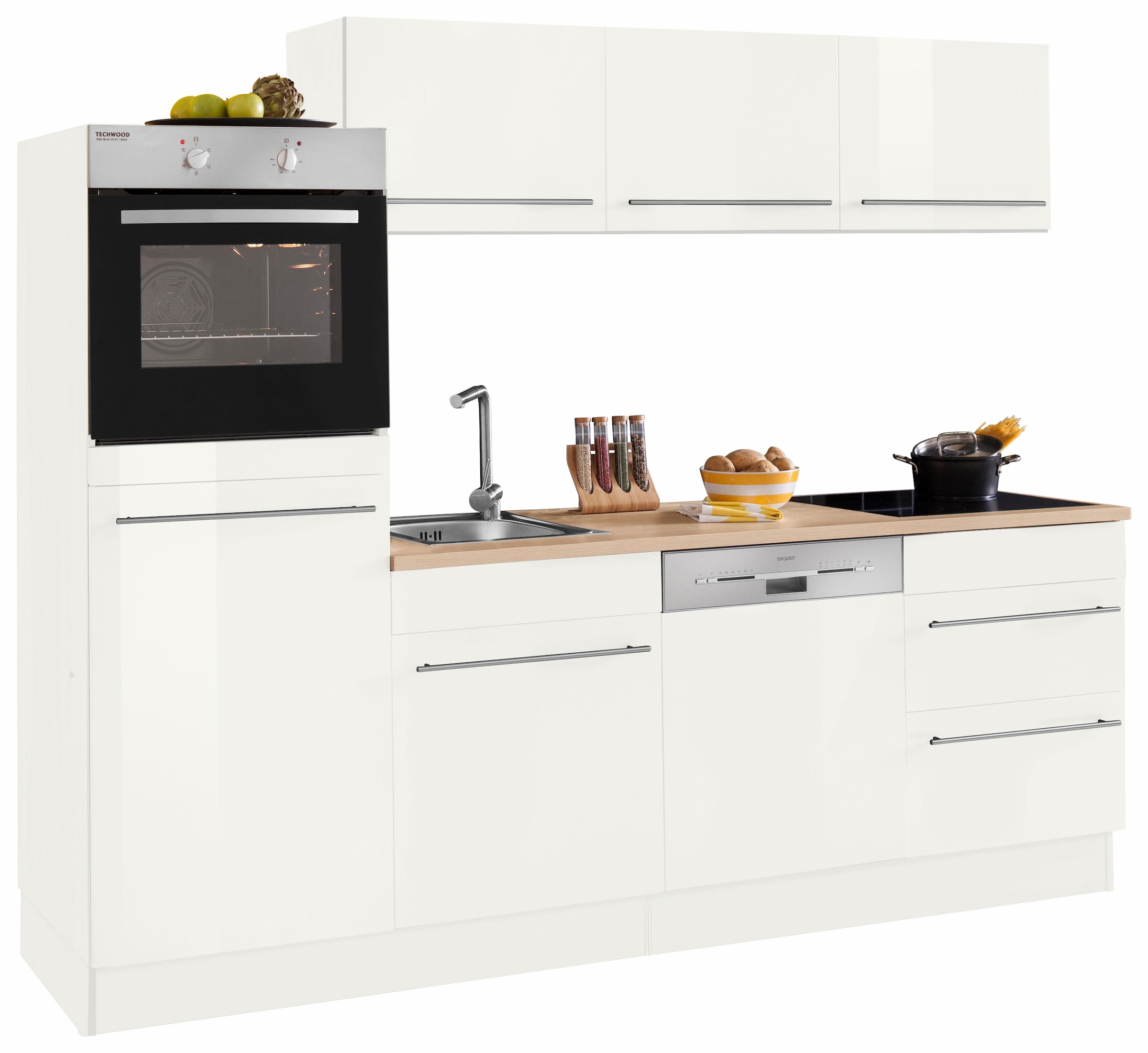 OPTIFIT Küche »Bern«, (Spar-Set), Breite 240 cm, mit E-Geräten, Stärke der Arbeitsplatte wählbar