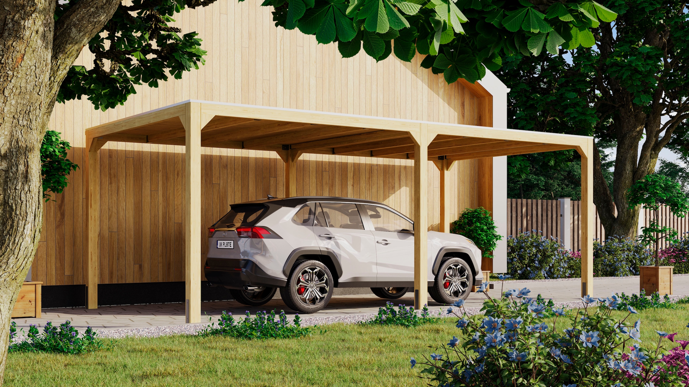 Karibu Pavillon »"Gordon" SET, naturbelassen« aus hochwertigem Leimholz, inkl. selbstklebender Dachfolie