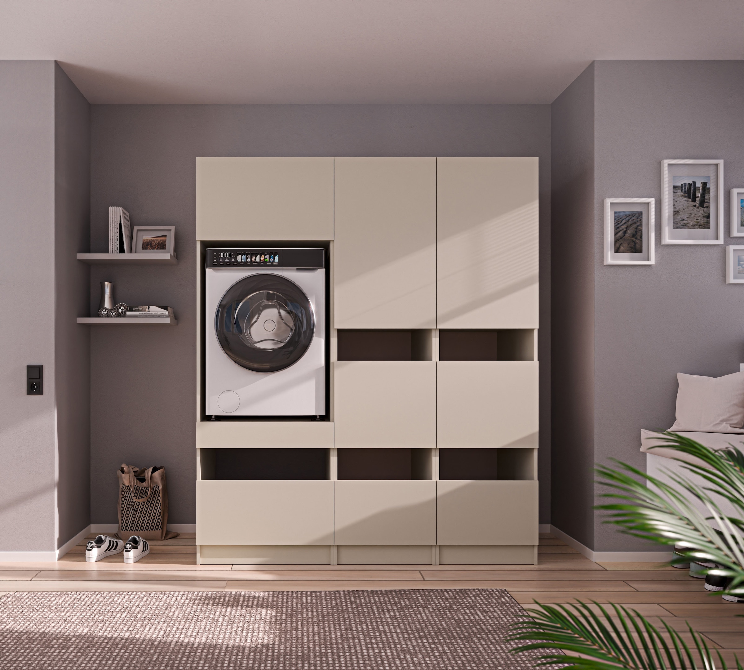 BASIC by Balculina Mehrzweckschrank-Set »Washhome B/T/H 168x68x200 cm« 3 Stk. tlg.