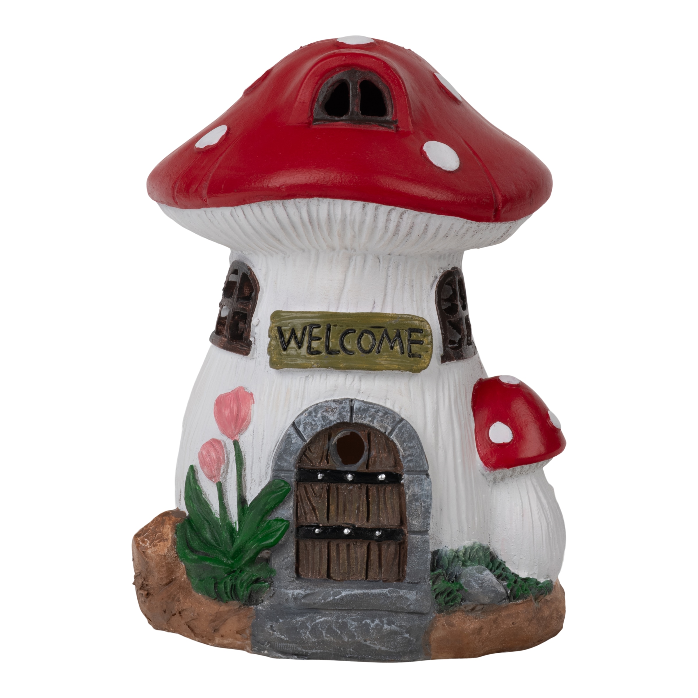 näve LED Solarleuchte »Mushroom« LED-Modul 1 Stk. Warmweiß Pilzhaus bunt, LED warmweiß, inkl. Druckschalter, H: 17,3cm, L/B: 13cm
