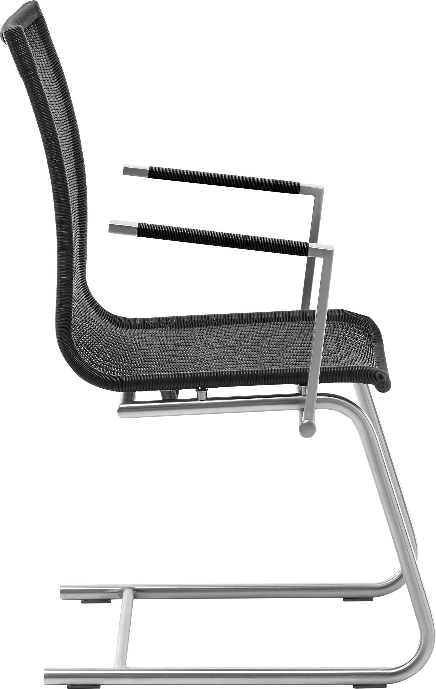 WK WOHNEN Freischwinger »WK 7400«, Rundrohrgestell in Edelstahloptik, Vollgeflecht, mit Armlehne