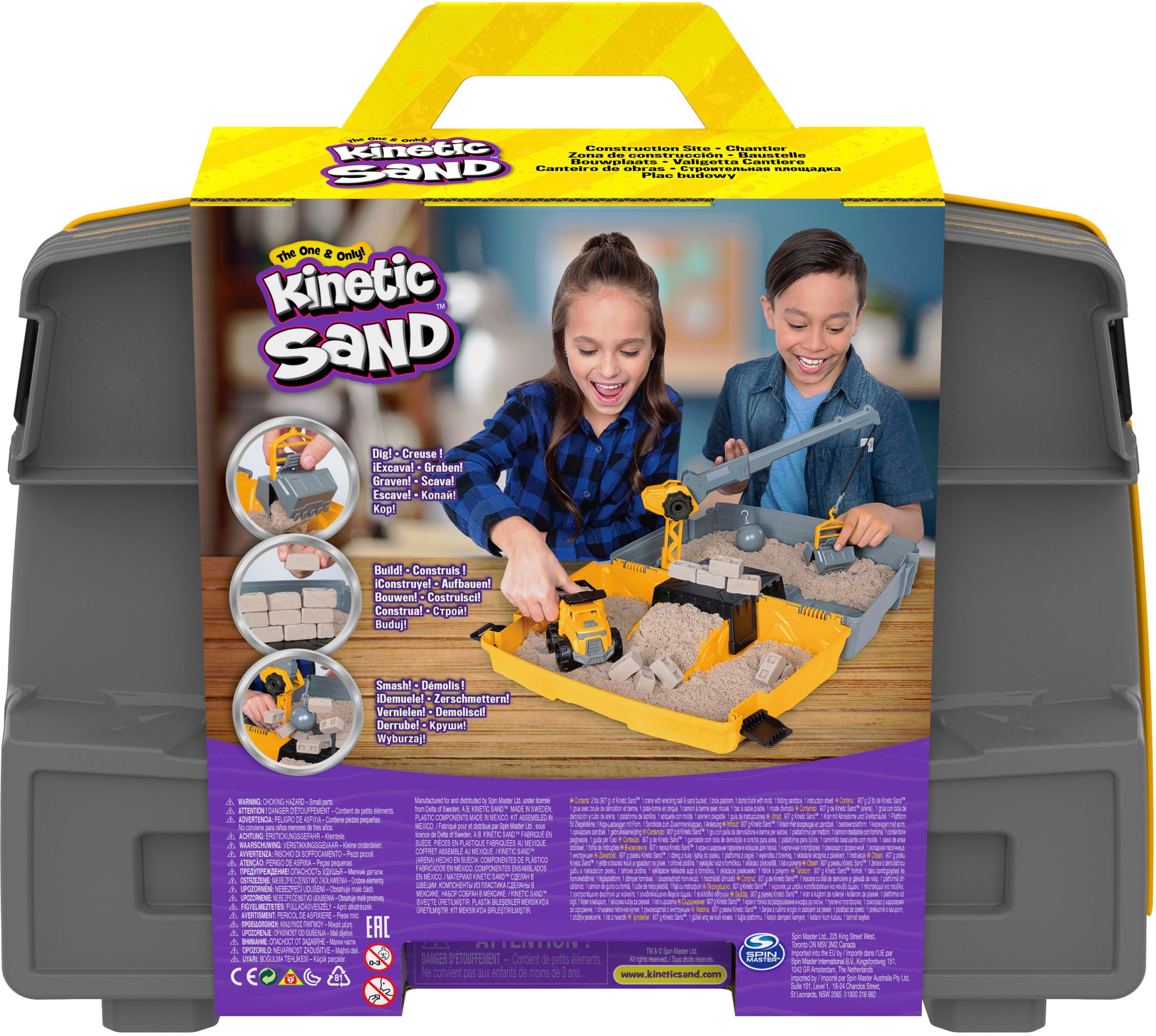 Spin Master Kreativset »Kinetic Sand - Construction Folding Sandbox 907 g«