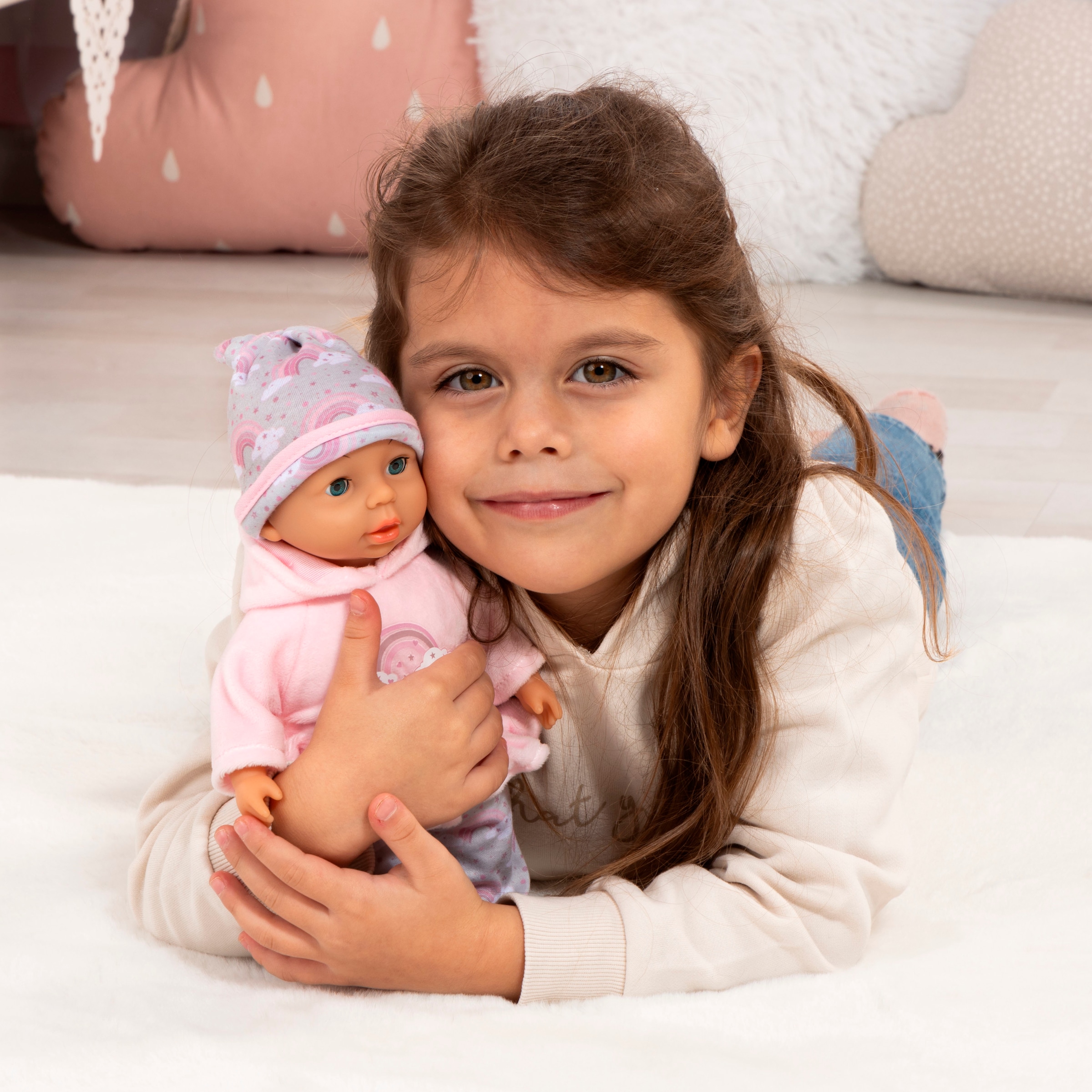 Bayer Babypuppe »My First Baby, Regenbogen-Outfit«, mit Schlafaugen