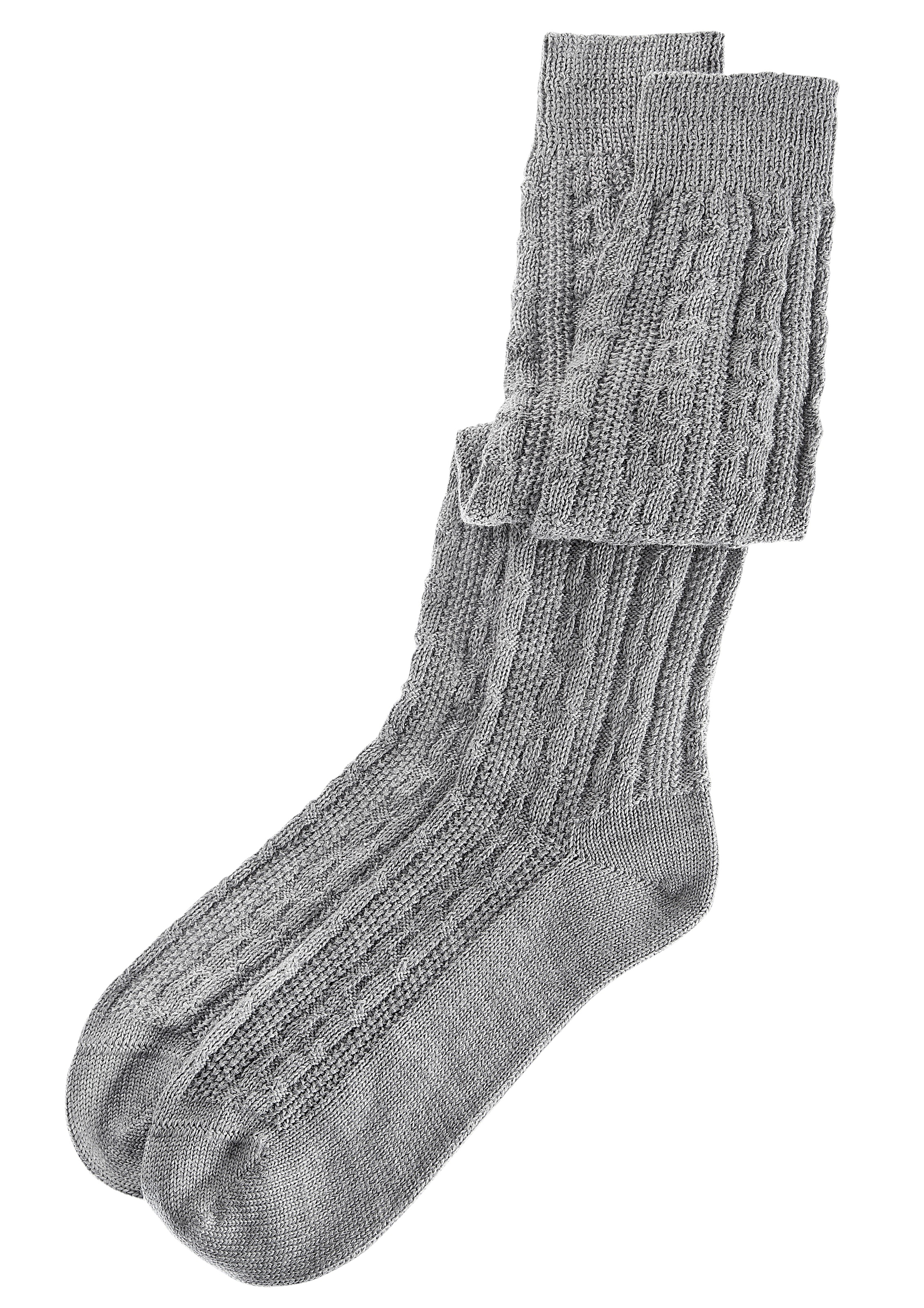 Lusana Trachtensocken, (1 Paar), mit Zopfmuster