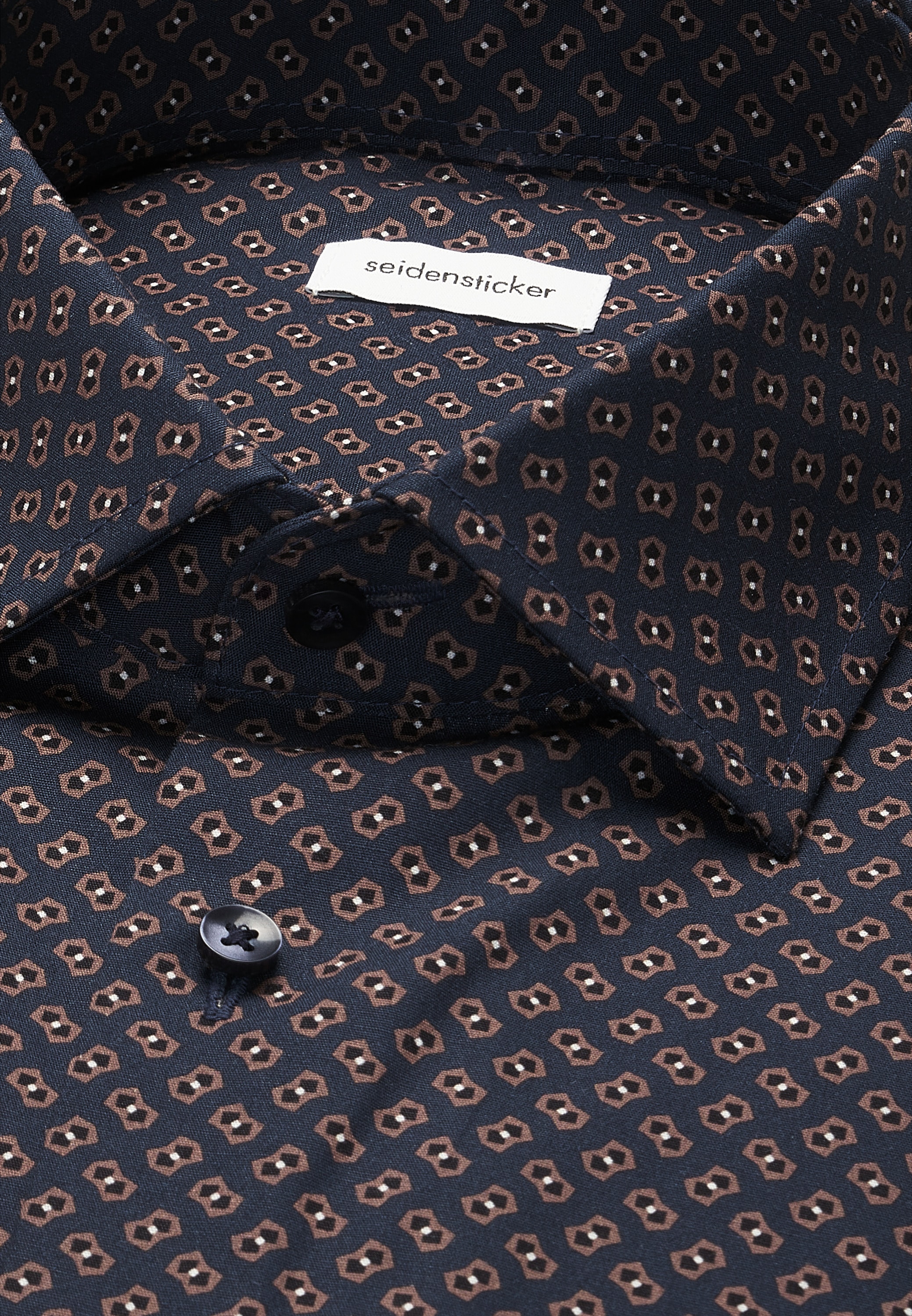 seidensticker Businesshemd »Schwarze Rose« Regular 1/1 Kentkragen Druck