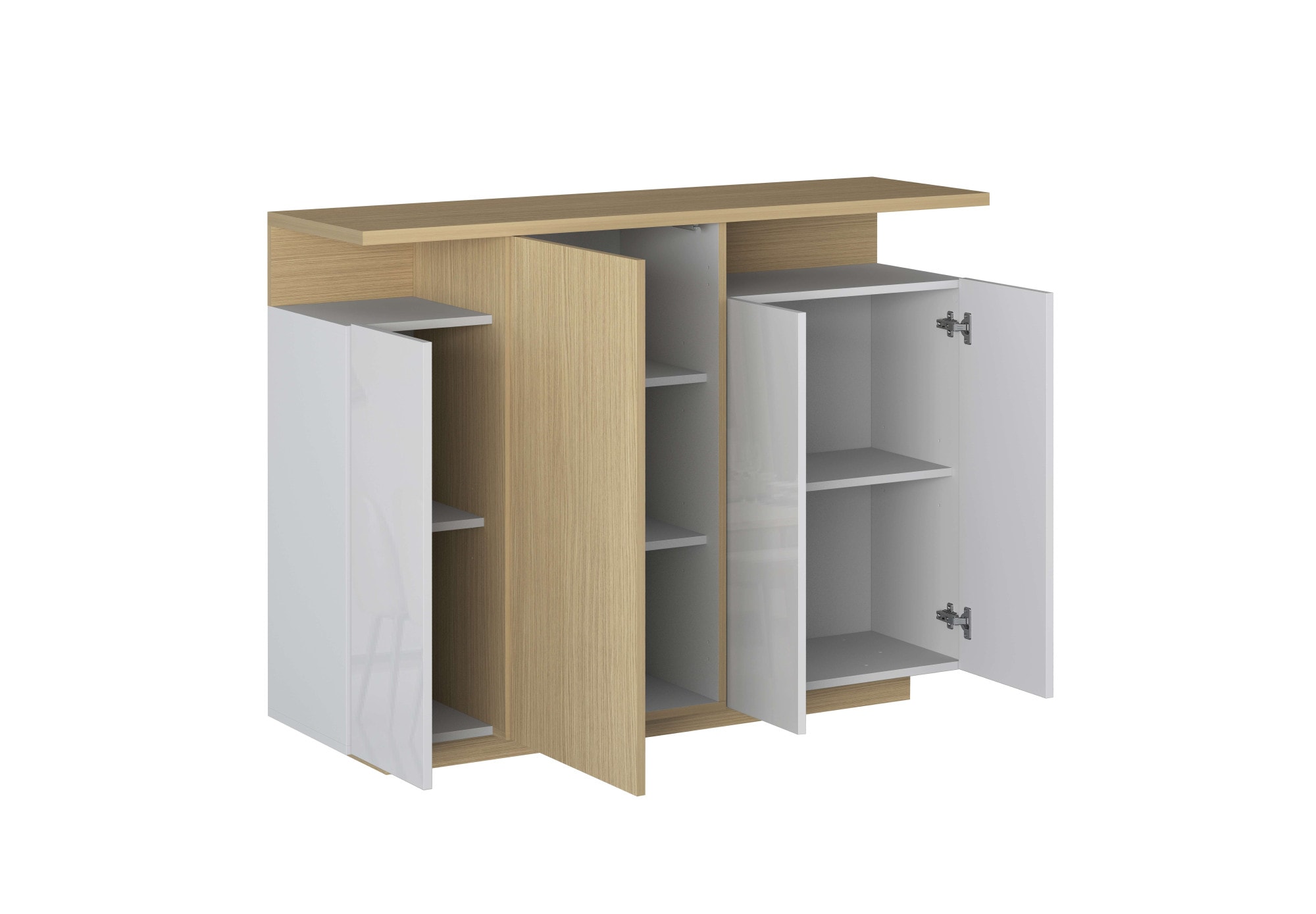OTTO home Highboard »Highboard ETHOS, Kommode, Schrank, Kredenz« 1 Stk. tlg. Mit 4 Drehtüren, 9 Innenfächern und 2 Außenfächern, B.130 cm