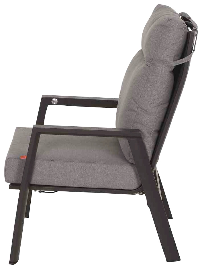 Siena Garden Gartenlounge-Set »Valencia«, (3 tlg., 1x Bank, 2x Sessel), Aluminium,verstellbar,inkl. Kissen in salt&pepper, mit Reißverschluss