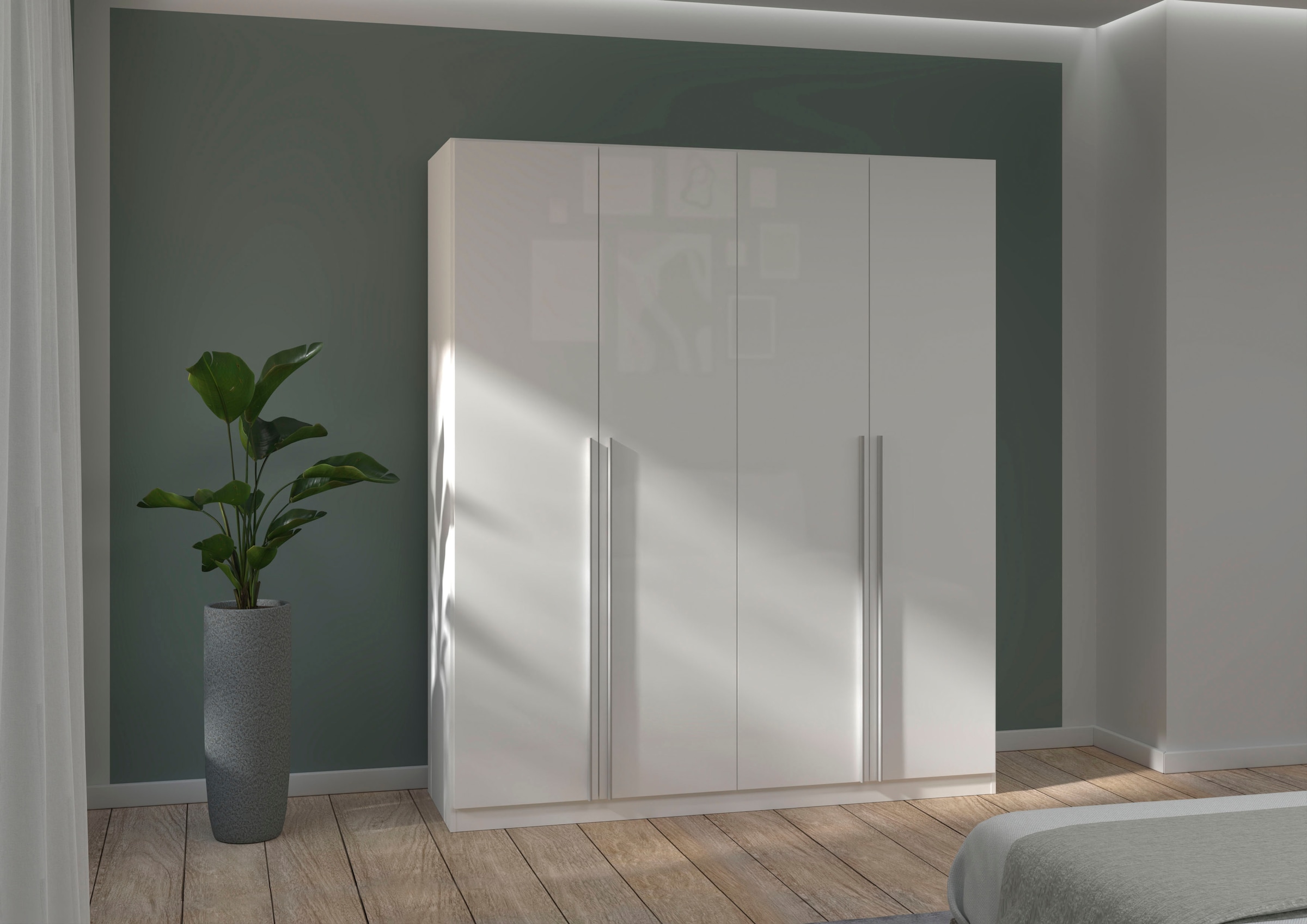 rauch Kleiderschrank »Schrank Drehtürenschrank Ankleide Garderobe Schlafzimmerschrank LORCA« Breiten: 181/271 cm, Höhe: 210 cm,  mit langen Griffstangen, elegante Hochglanz-Front MADE IN GERMANY