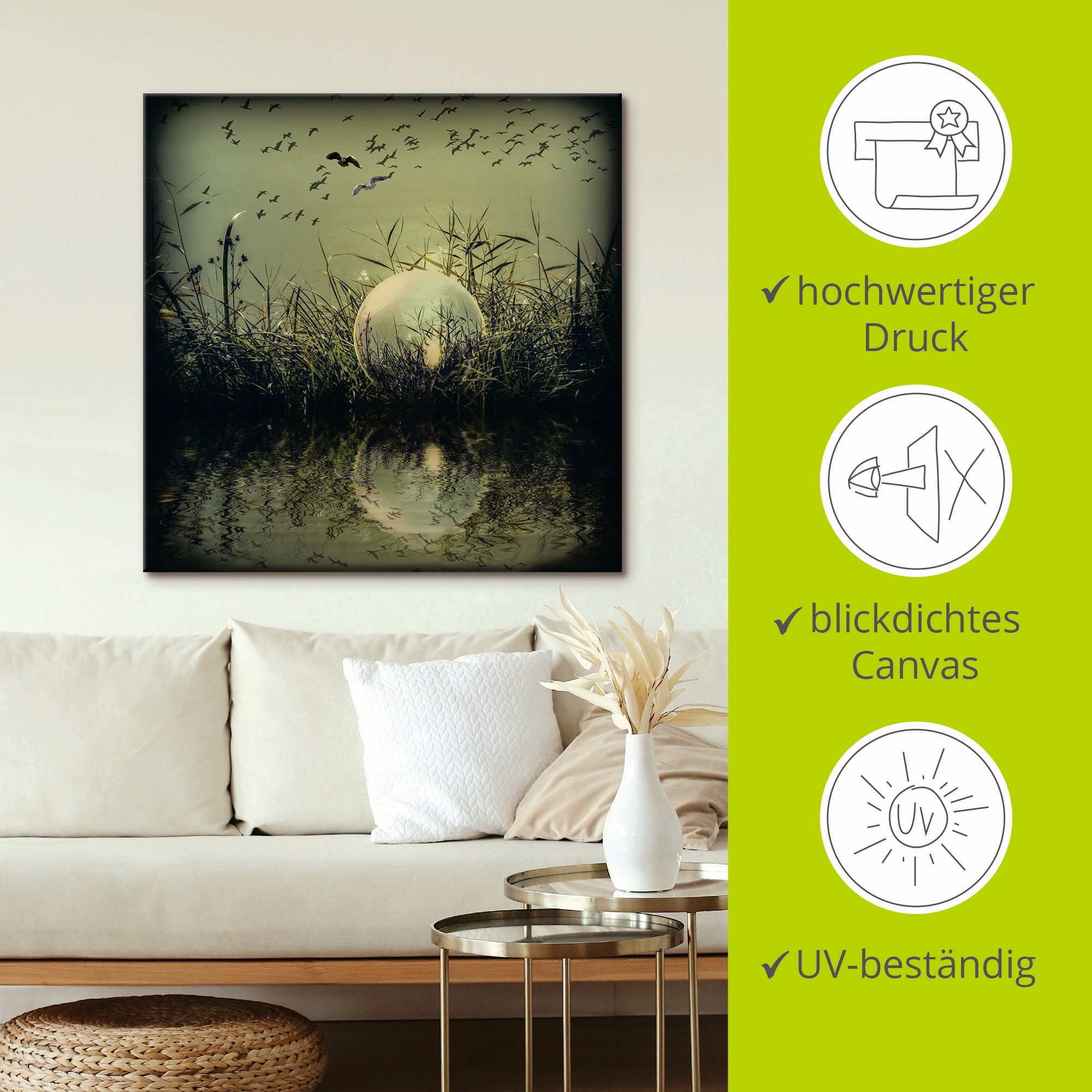 Artland Wandbild »In der Glaskugel - Mystische Au« Landschaften 1 Stk. tlg. als Alubild, Leinwandbild in verschied. Größen