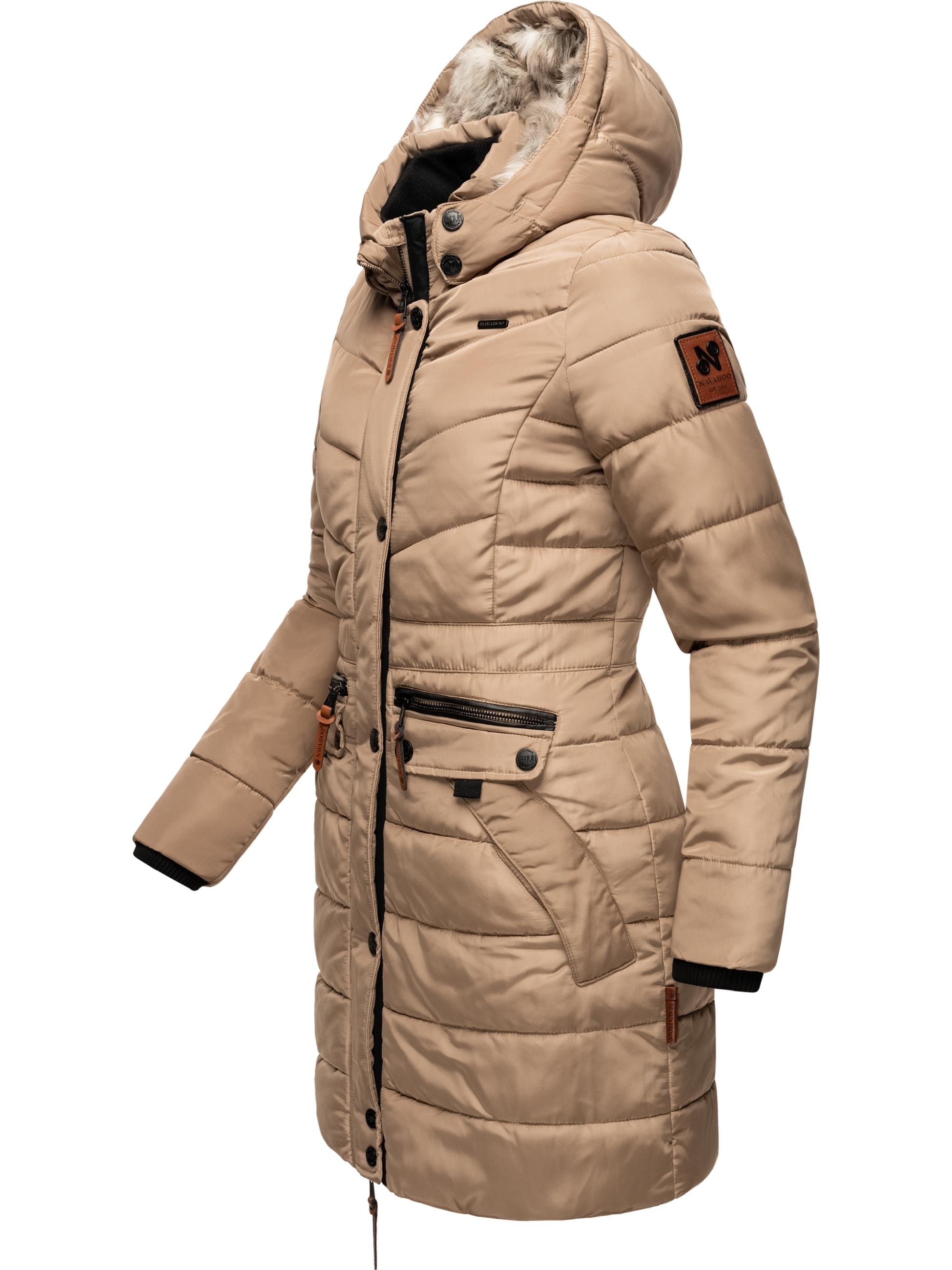Navahoo Steppmantel »Steppmantel Paula«, stylischer Winter Parka m. edlem Fellimitat