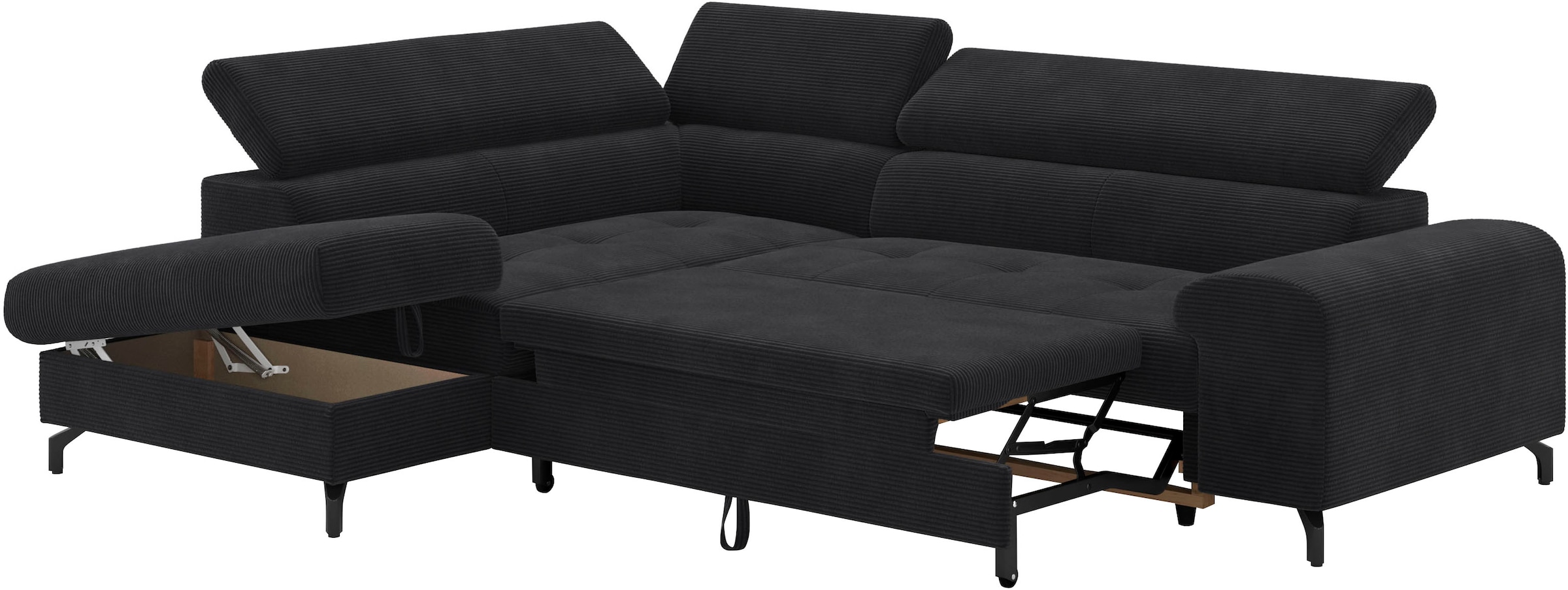 COTTA Ecksofa »Aura L-Form«, mit Schlaffunktion, Bettkasten und Kopfteilverstellung
