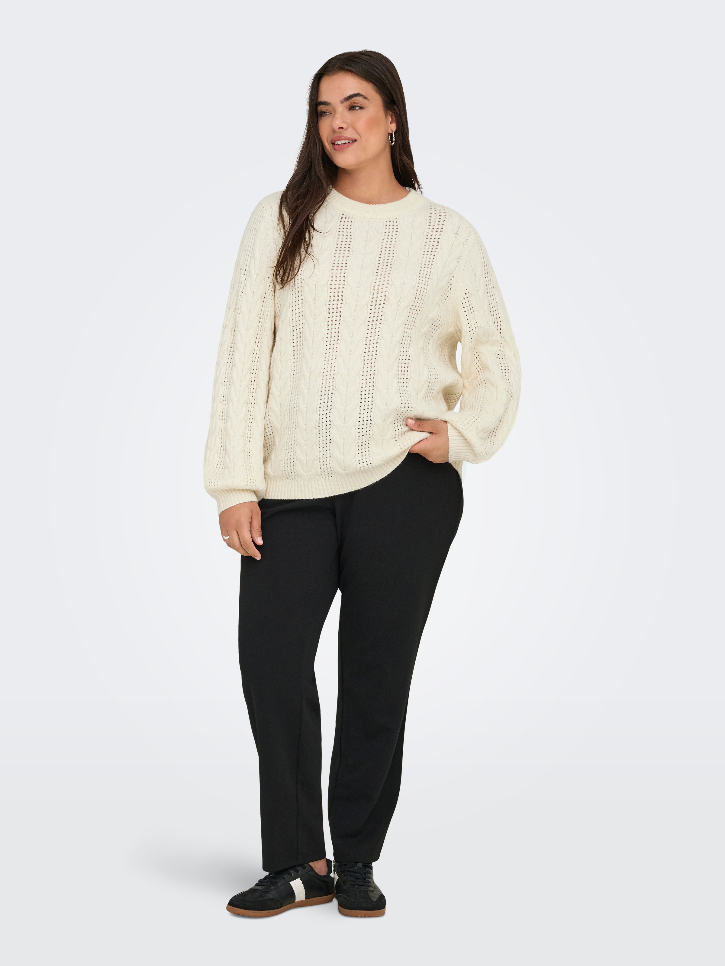 ONLY CARMAKOMA Strickpullover »CARRUBINA LS CABLE O-NECK KNT NOOS«