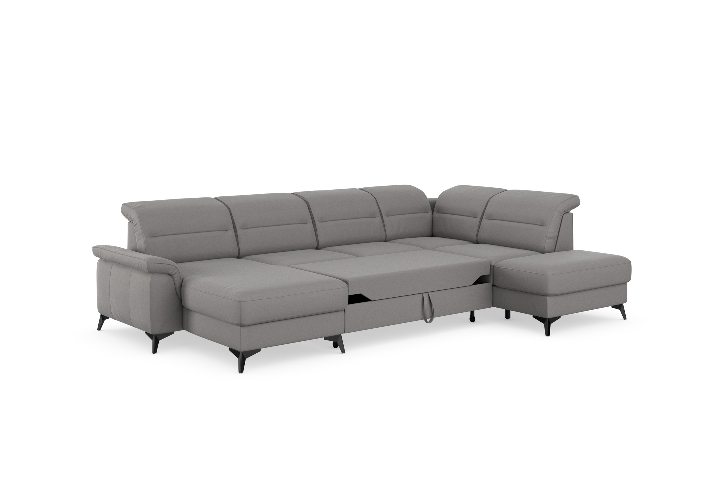 sit&more Wohnlandschaft »Sinatra U-Form«, optional mit Kopfteilverstellung und Armteilfunktion, Metallfüße