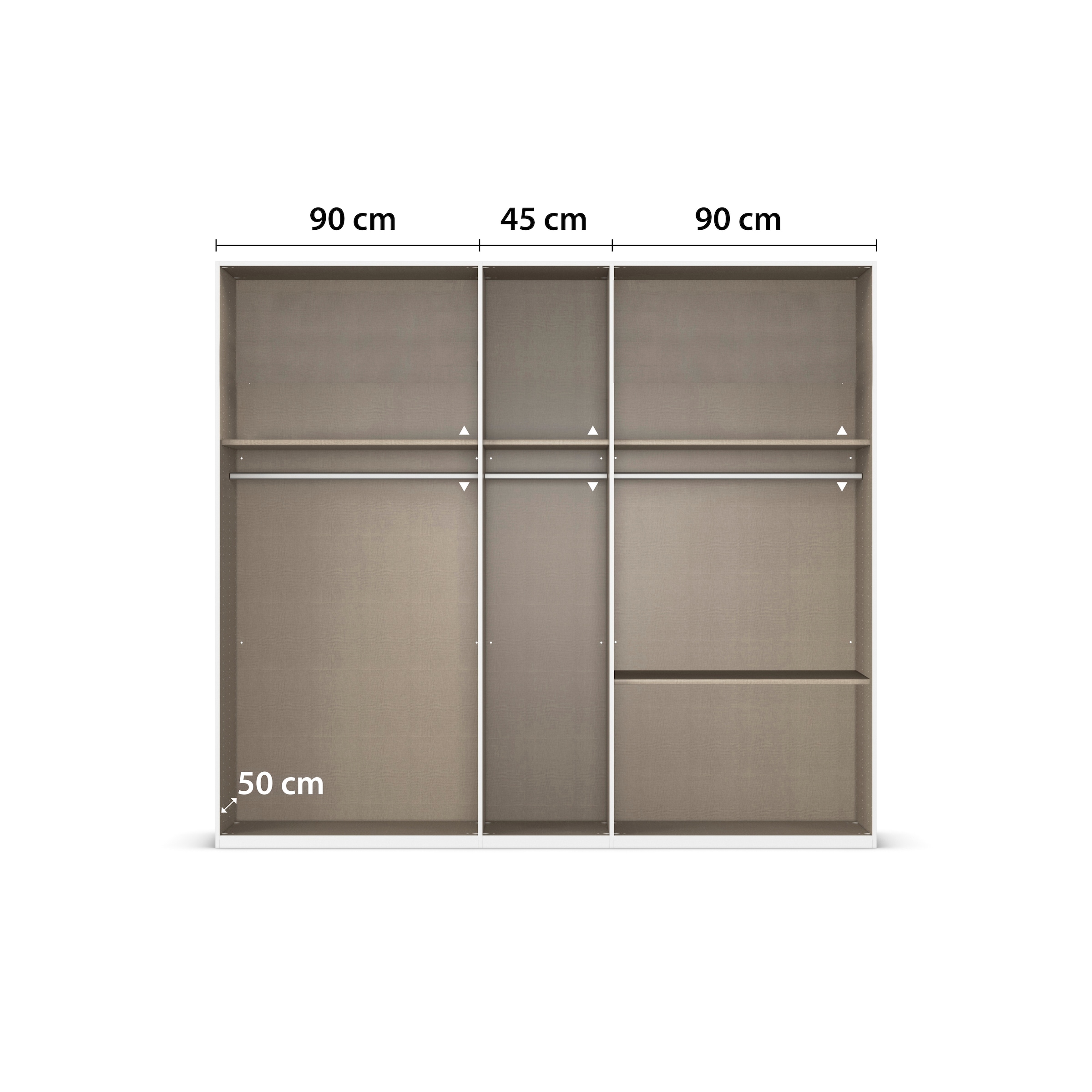 rauch Kleiderschrank »Drehtürenschrank Schrank Garderobe Wäscheschrank Schlafzimmer AVOLA«, (in 3 verschiedenen Ausstattungen BASIC/CLASSIC/PREMIUM), mit hochwertigen Stangengriffen aus Metall in Schwarz MADE IN GERMANY