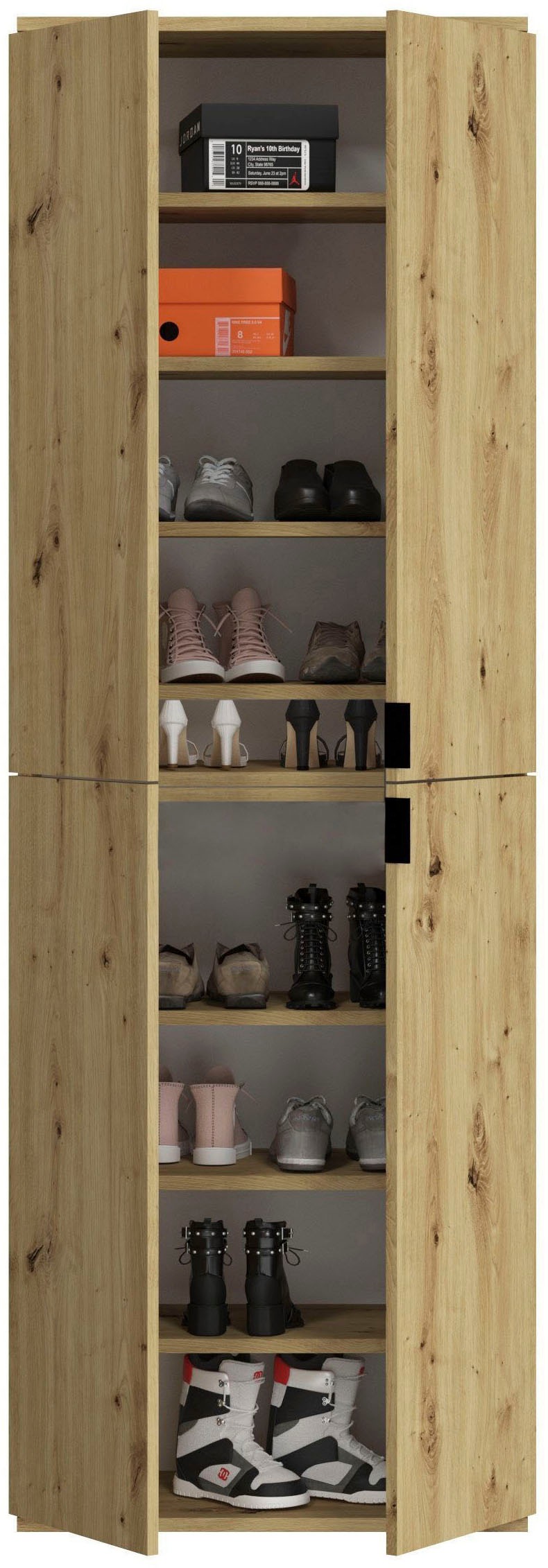 INOSIGN Garderoben-Set »Trondheim, Breite 152 cm, 5-teilig, bestehend aus:«, (Set, 4 St.), 2x Garderobenschrank, 1 Kommode, 1 Garderobenstange, 1 Ablageboden