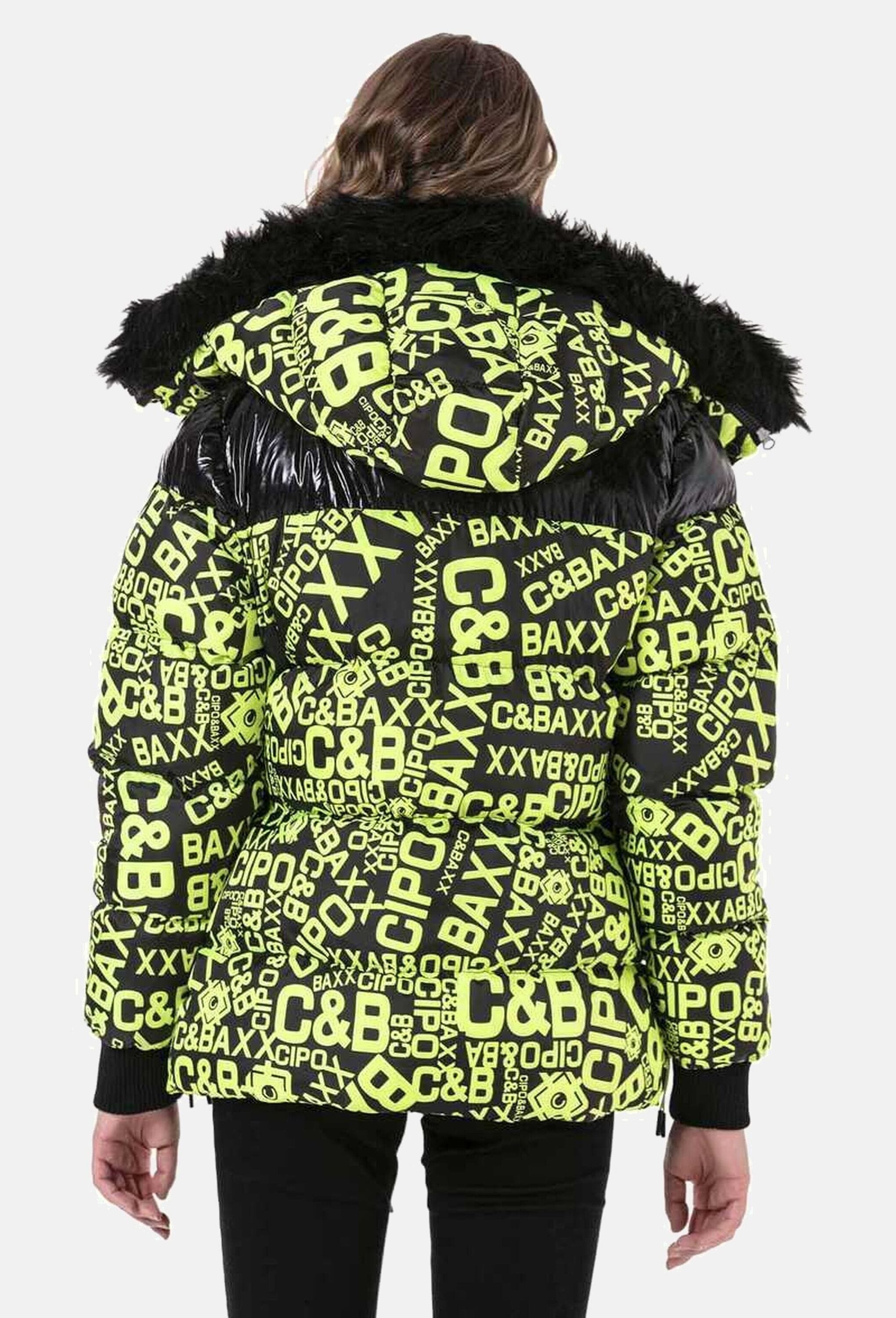 Cipo & Baxx Winterjacke »Cipo & Baxx Jacken« mit Kapuze mit modischem Allover-Print, WM129