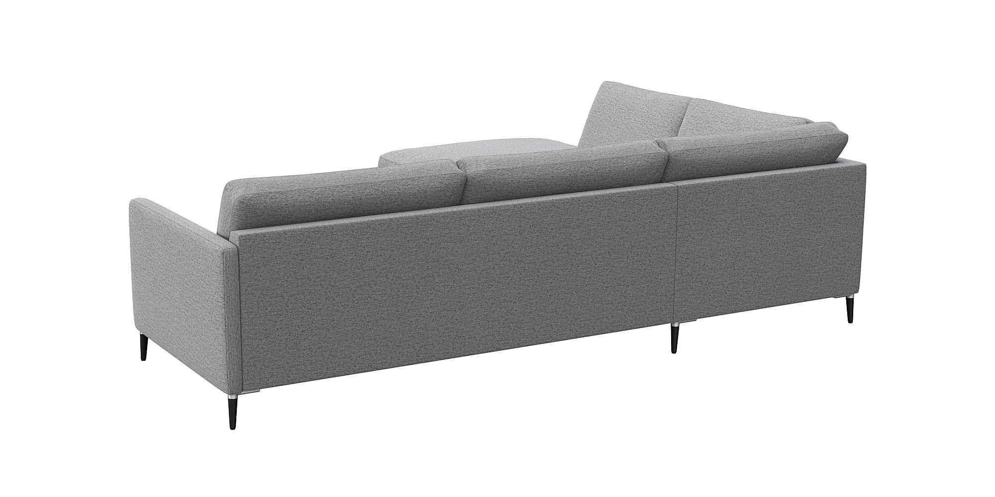 FLEXLUX Ecksofa »Fiore, L-Form«, schmale Armlehnen, Kaltschaum, Füße Alu+schwarz