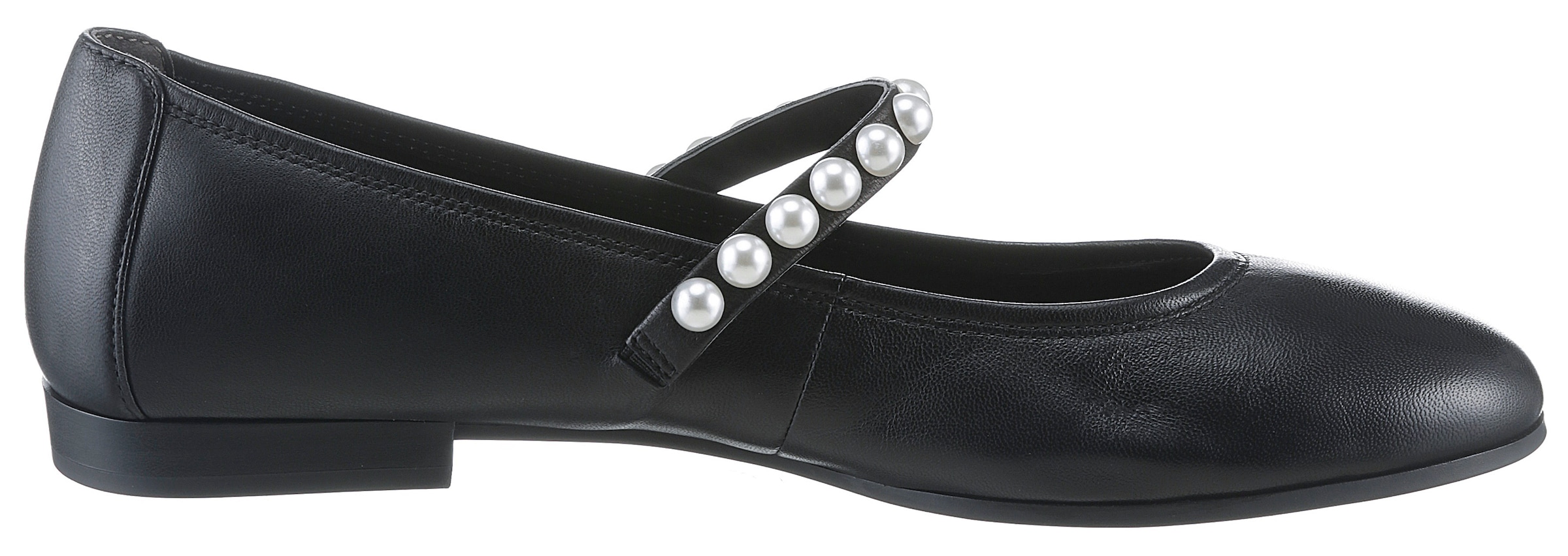 Tamaris Ballerina, Blockabsatz, Businesschuh, Abendschuh mit eleganten Zierperlen