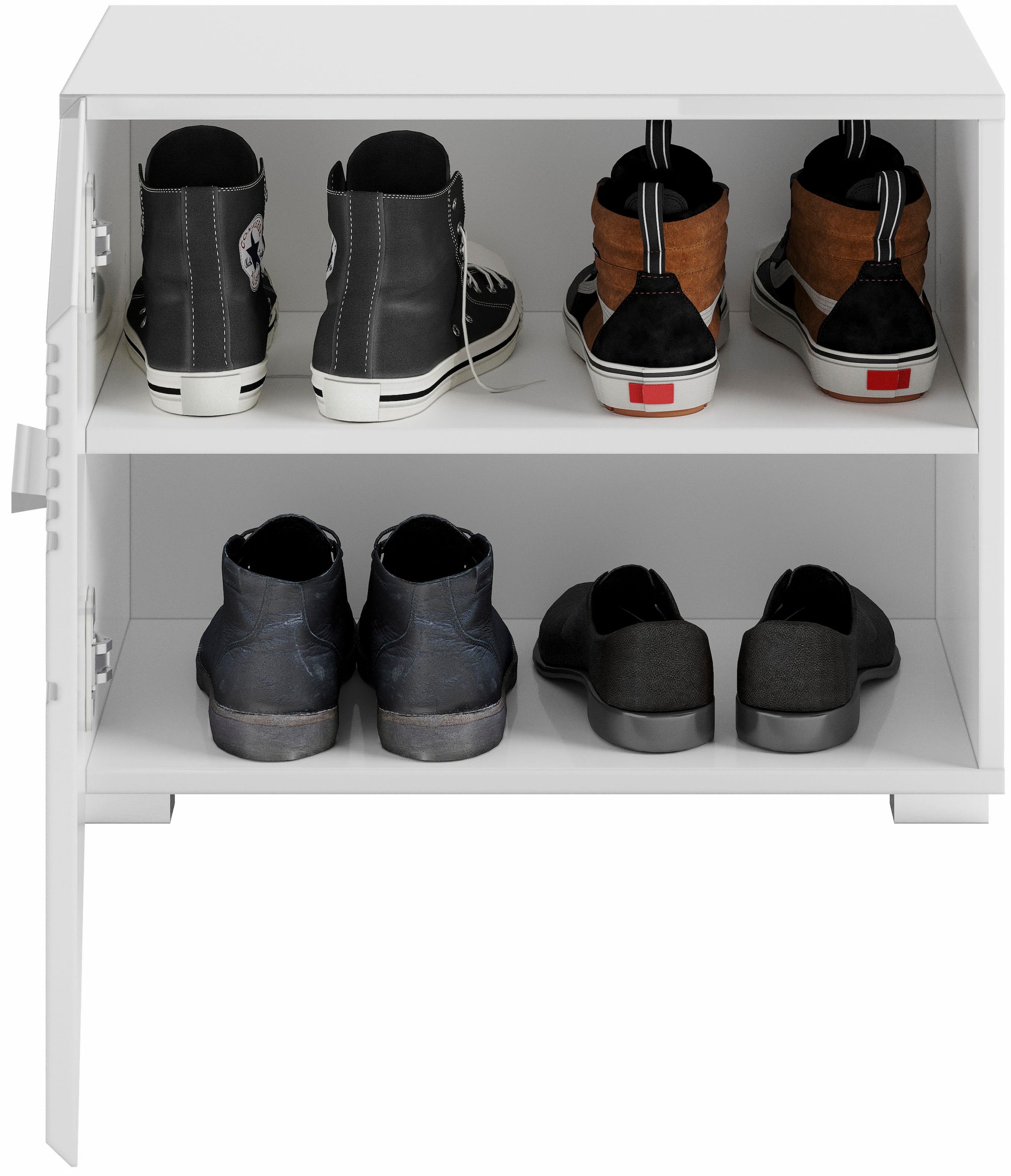 INOSIGN Garderoben-Set »Malmö, Breite 115cm, MDF Front mit Rillenfräsung, 3-teilig, best. aus:«, (3 St.), Sitzbank, Schuhkommode & Garderobenspiegel