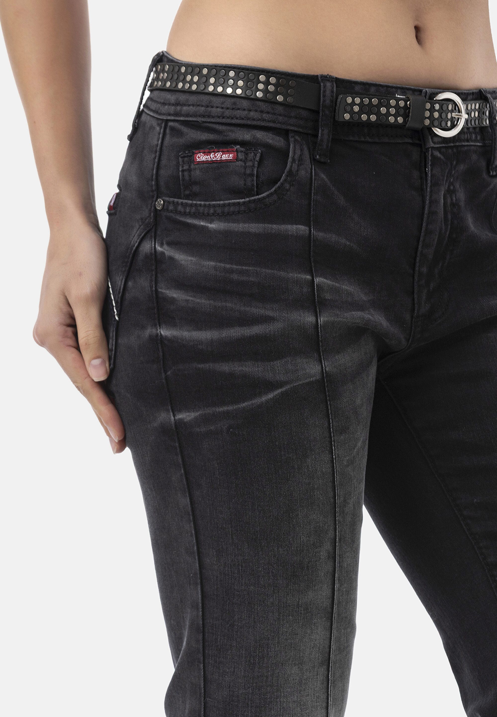 Cipo & Baxx Bootcut-Jeans »WD535« im Used Look