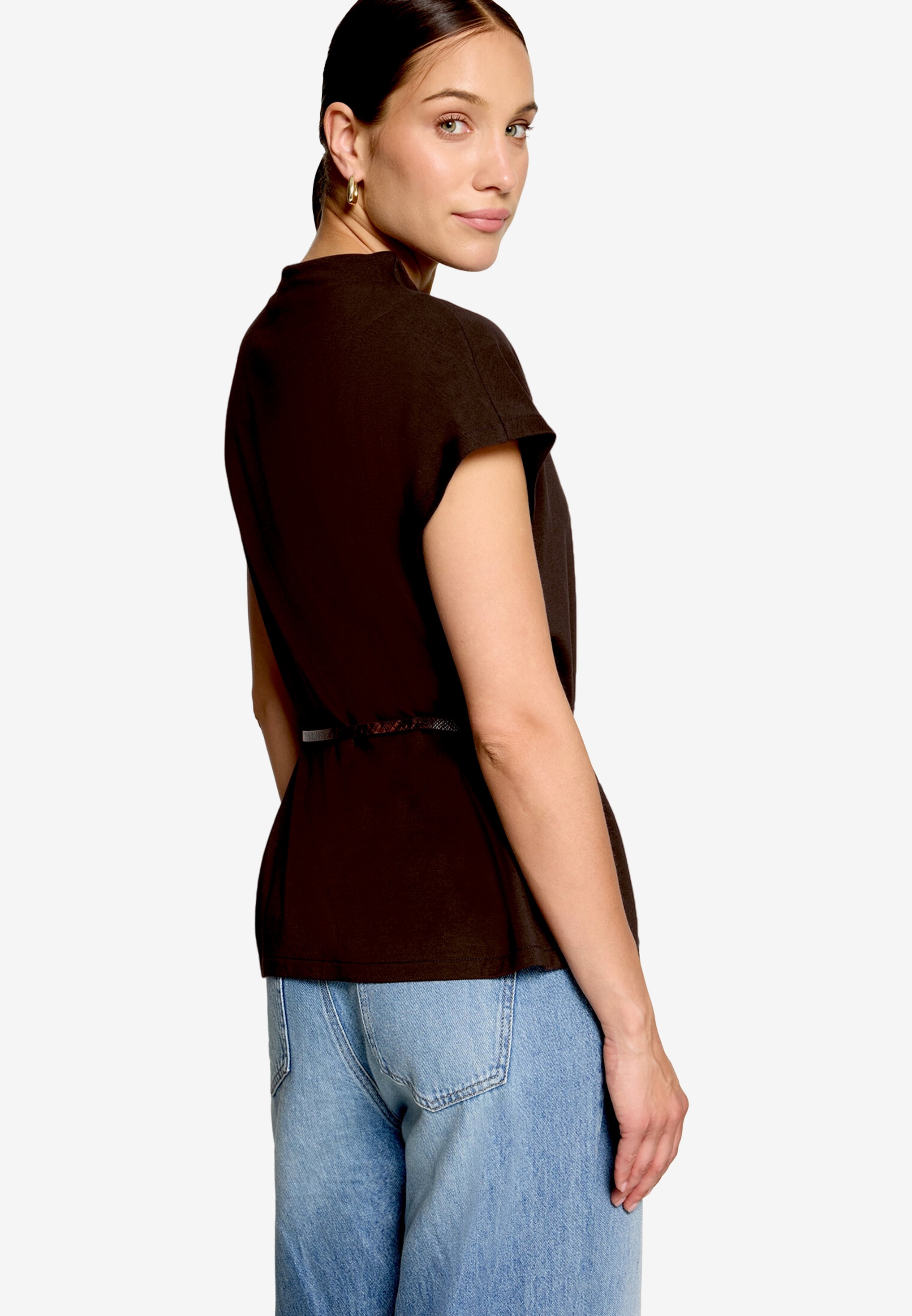 Zero Kurzarmshirt Sommershirt mit Gürtel
