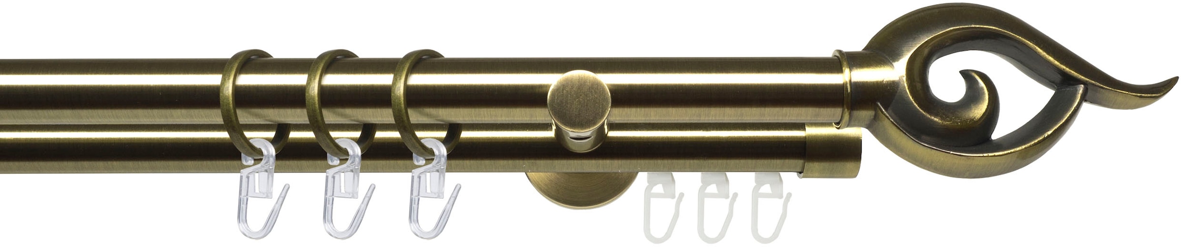 Liedeco Gardinenstange »Stilgarnitur 20 mm Blues Bessie«, 2 läufig-läufig, Fixmaß, Gardinenstange Komplett