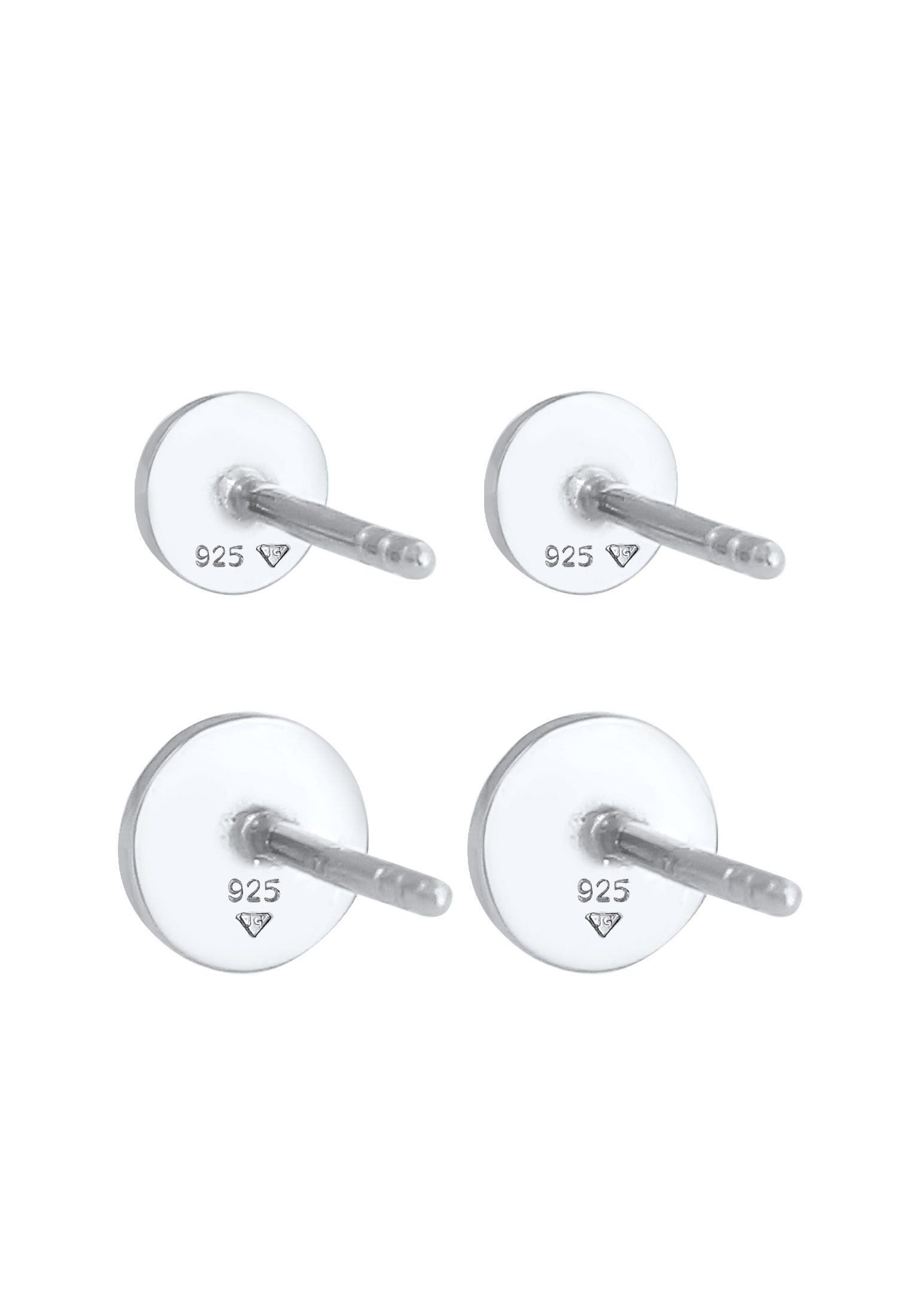 Elli Ohrstecker-Set »Ohrringe Disc Plättchen Kreis Basic 2er Set 925 Silber«