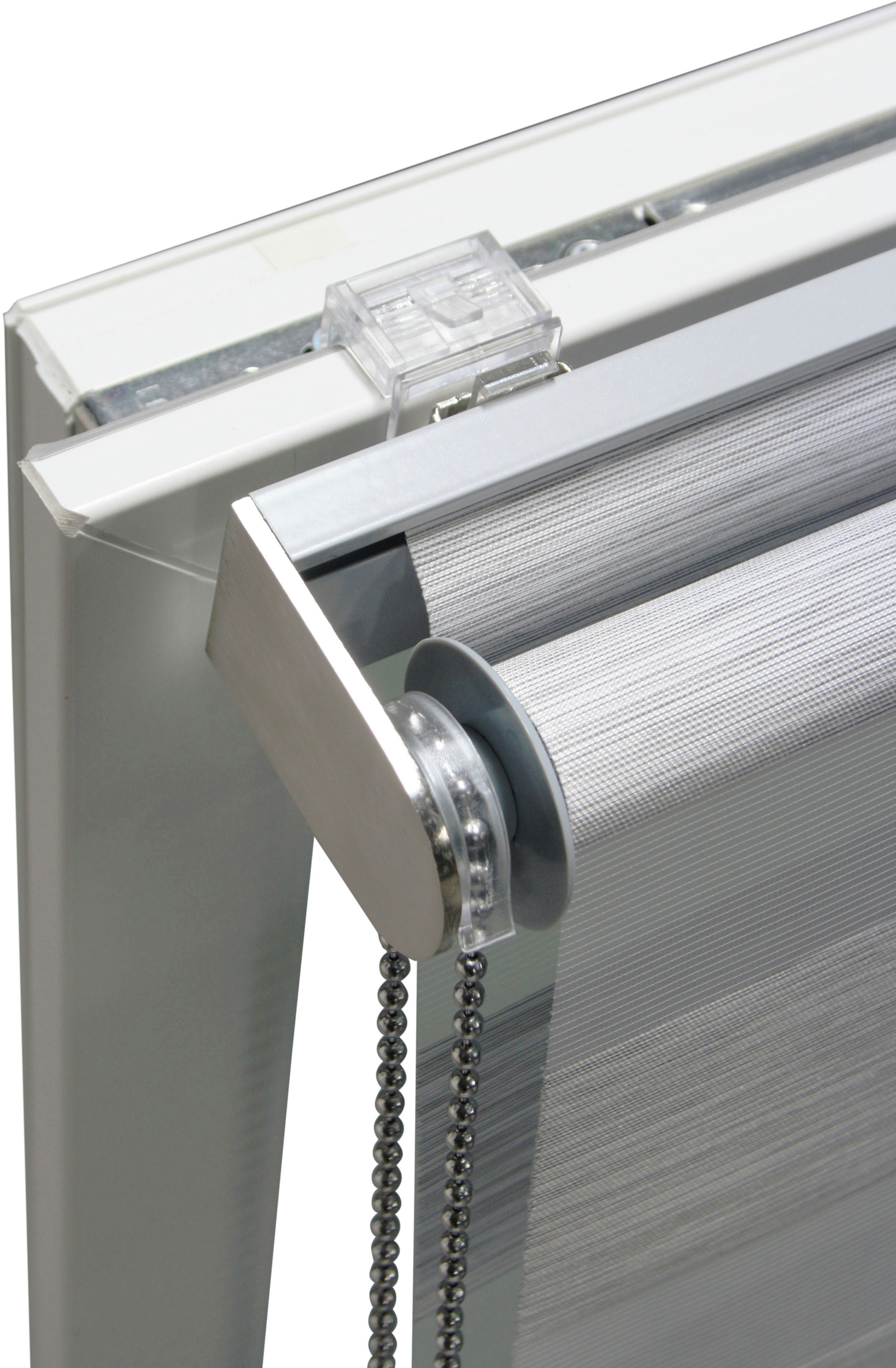 GARDINIA Doppelrollo »Doppelrollo de luxe«, halbtransparent, hochwertiges Gesamtkonzept mit silbernen Metallkomponenten
