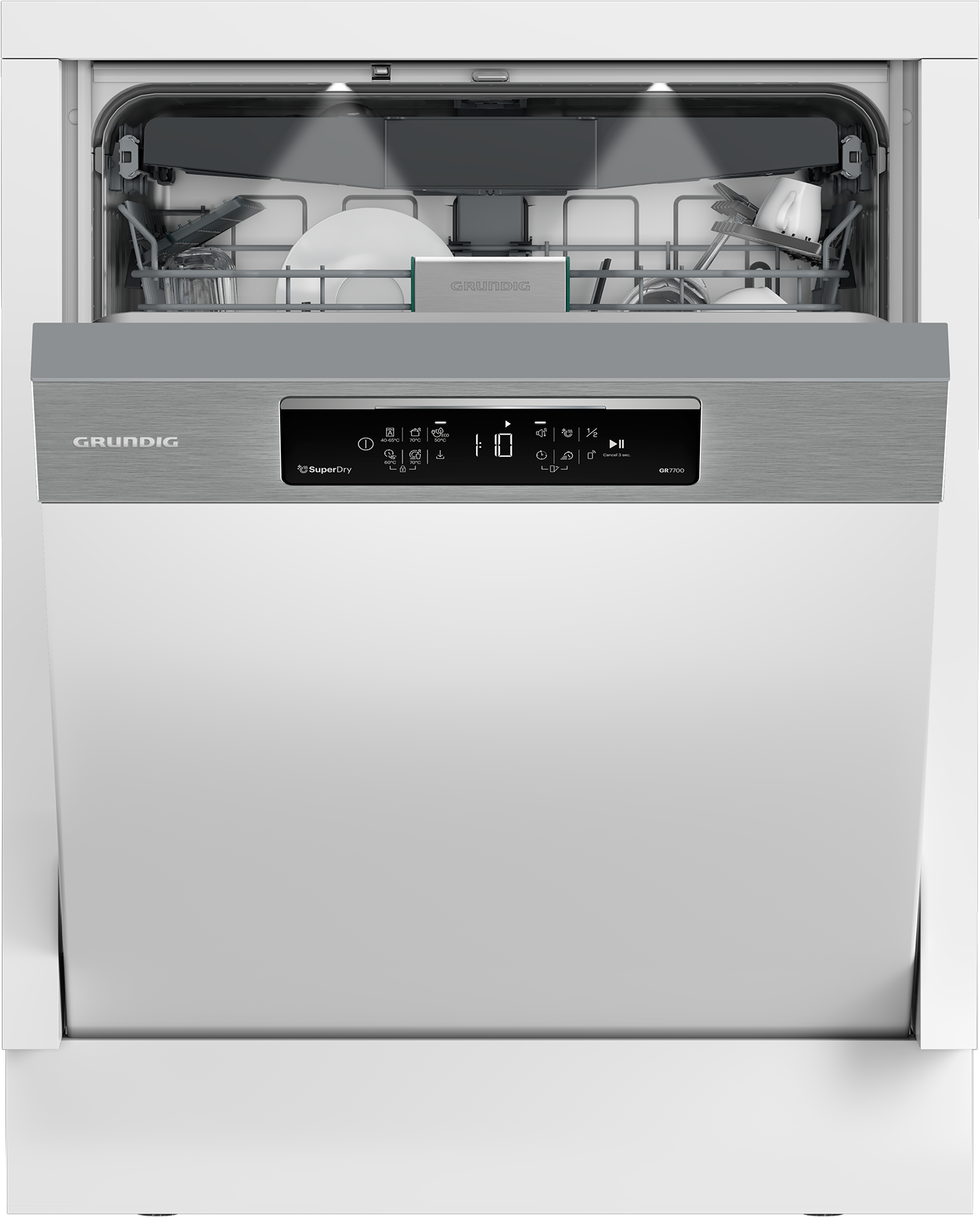 Grundig teilintegrierbarer Geschirrspüler »GNIP4410XDW 7637891677«, 14 Maßgedecke, QuietWash