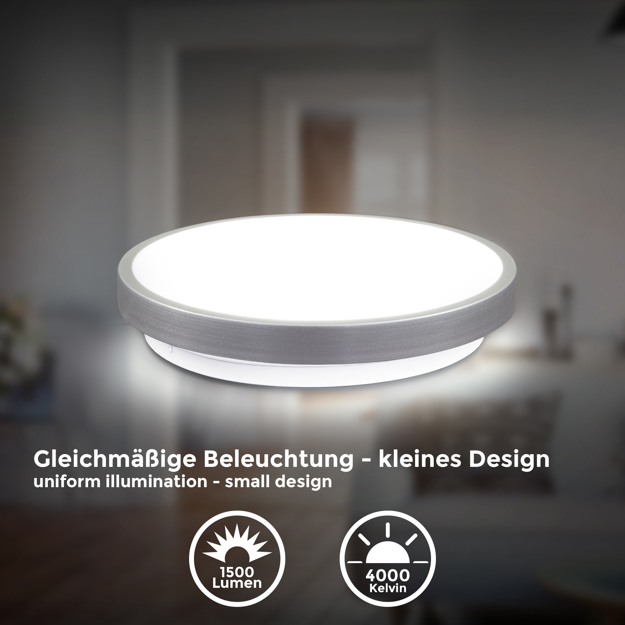 B.K.Licht LED dimmbar inkl. 15 1 nicht x Kunststoff-Metall, Lumen, bei 4.000 Kelvin, Material: weiß-titan, 1.500 online Watt, Farbe: kaufen OTTO Deckenleuchte, LED-Platine