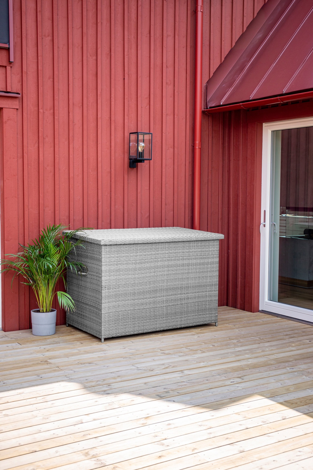 Venture Home Truhe »geräumige Kissenbox 150 × 90 × 100 cm aus Korbgeflecht« Aufbewahrungsbox, UV-beständig, wetterfest, Stahlrahmen, geräumig