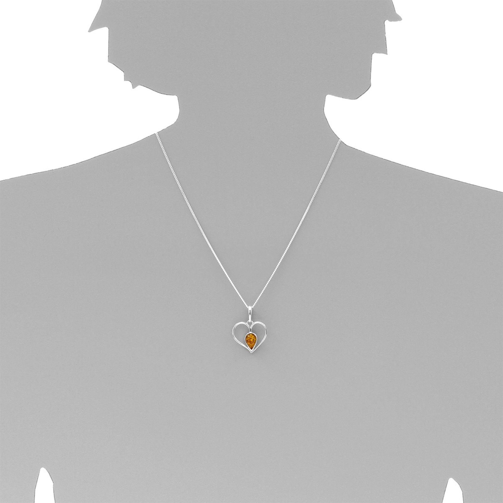 OSTSEE-SCHMUCK Kettenanhänger »- Herz - Silber 925/000 - Bernstein«
